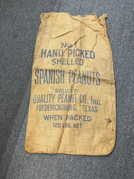 Hand Picked Shelled Spanish Peanuts Burlap Bag