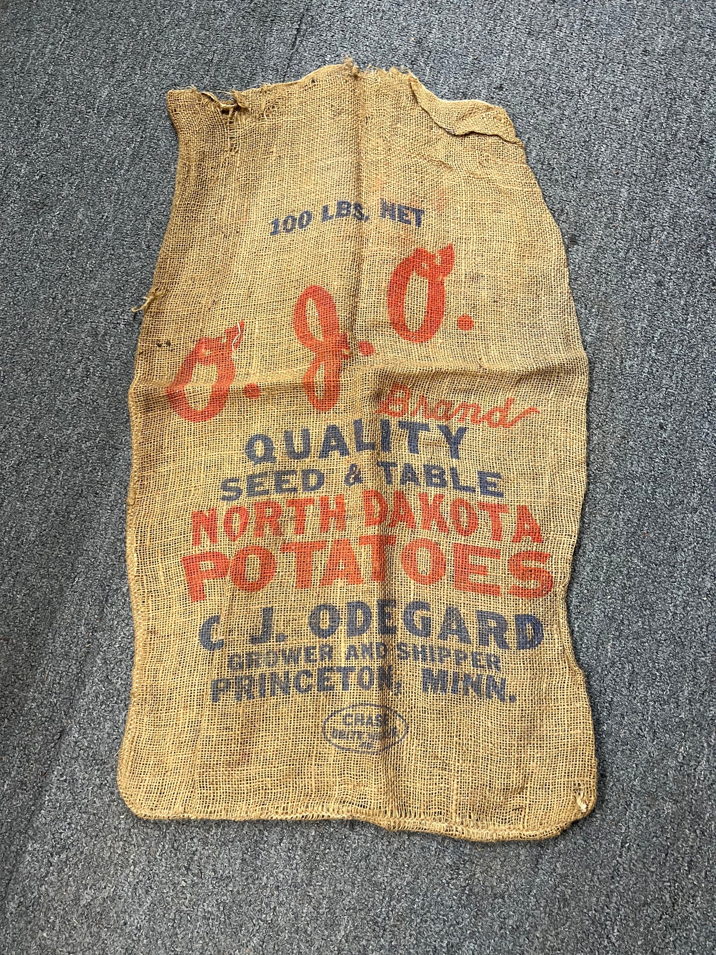 O.J.O. Table and & Seed Potatoes 100 Lb. Burlap Bag Sack