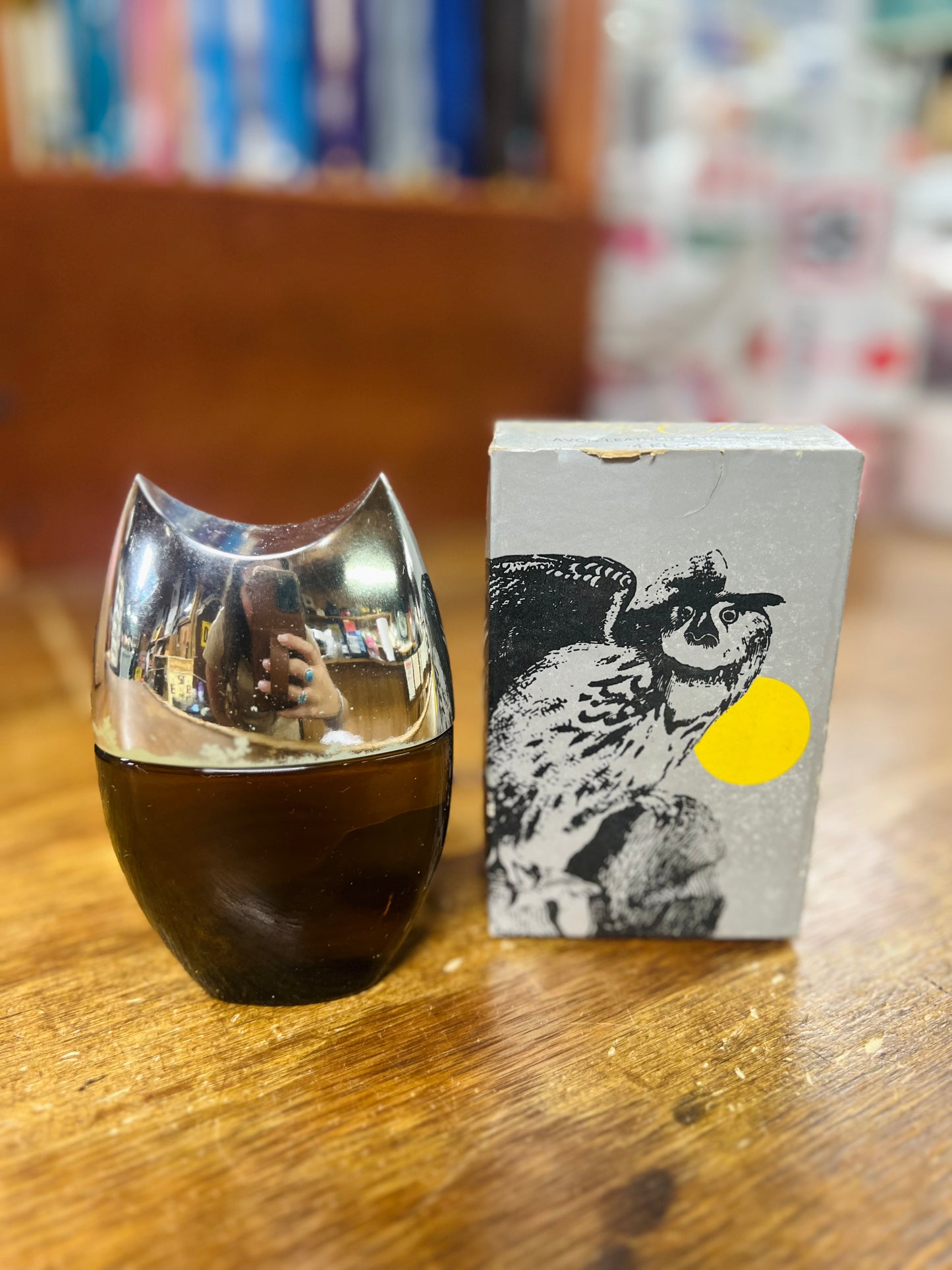 Vintage Avon Owl Decanter Full w/ Box!