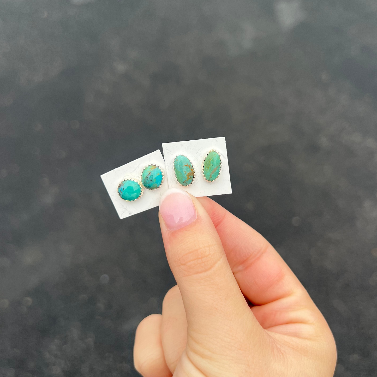 The Emery Genuine Turquoise Sterling Silver Stud Earrings