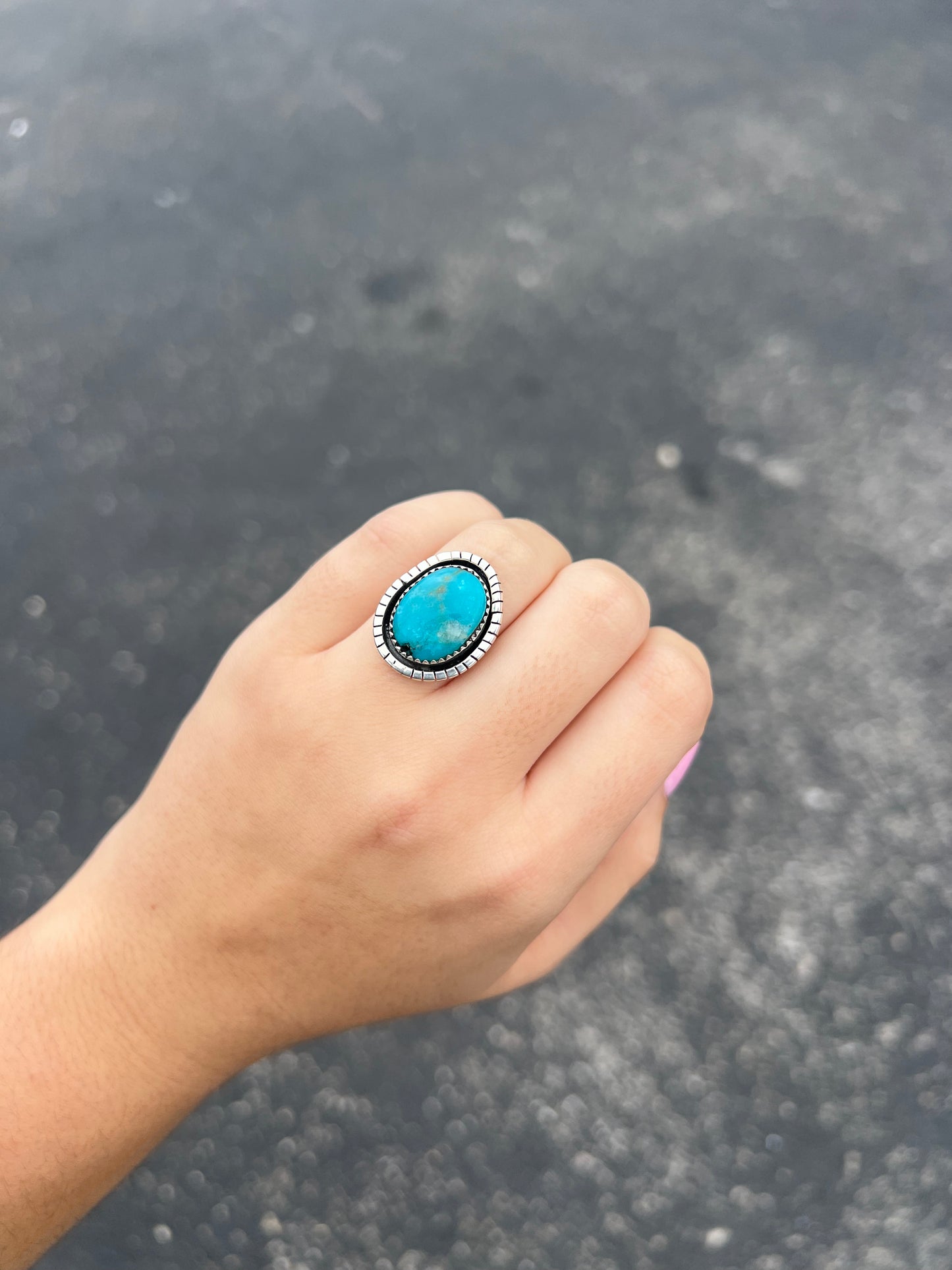 The Dallas Genuine Turquoise Sterling Silver Ring