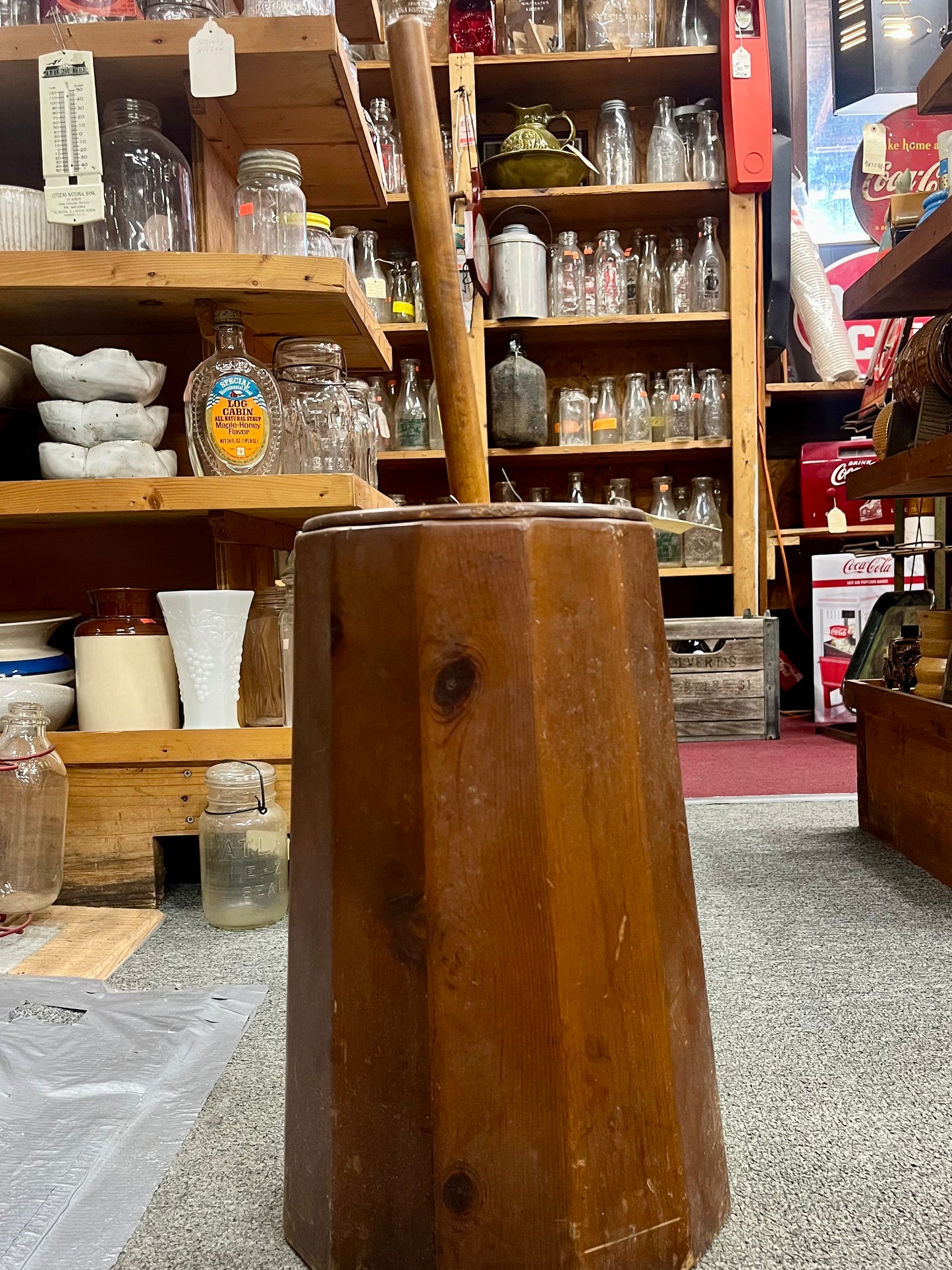 Old Wooden Butter Churn