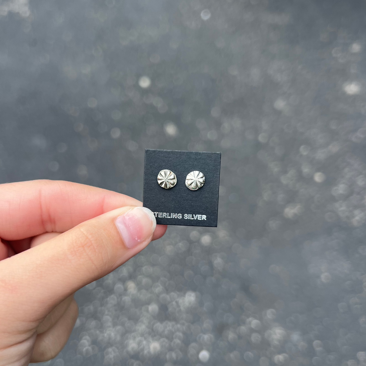 Sterling Silver Stamped Studs