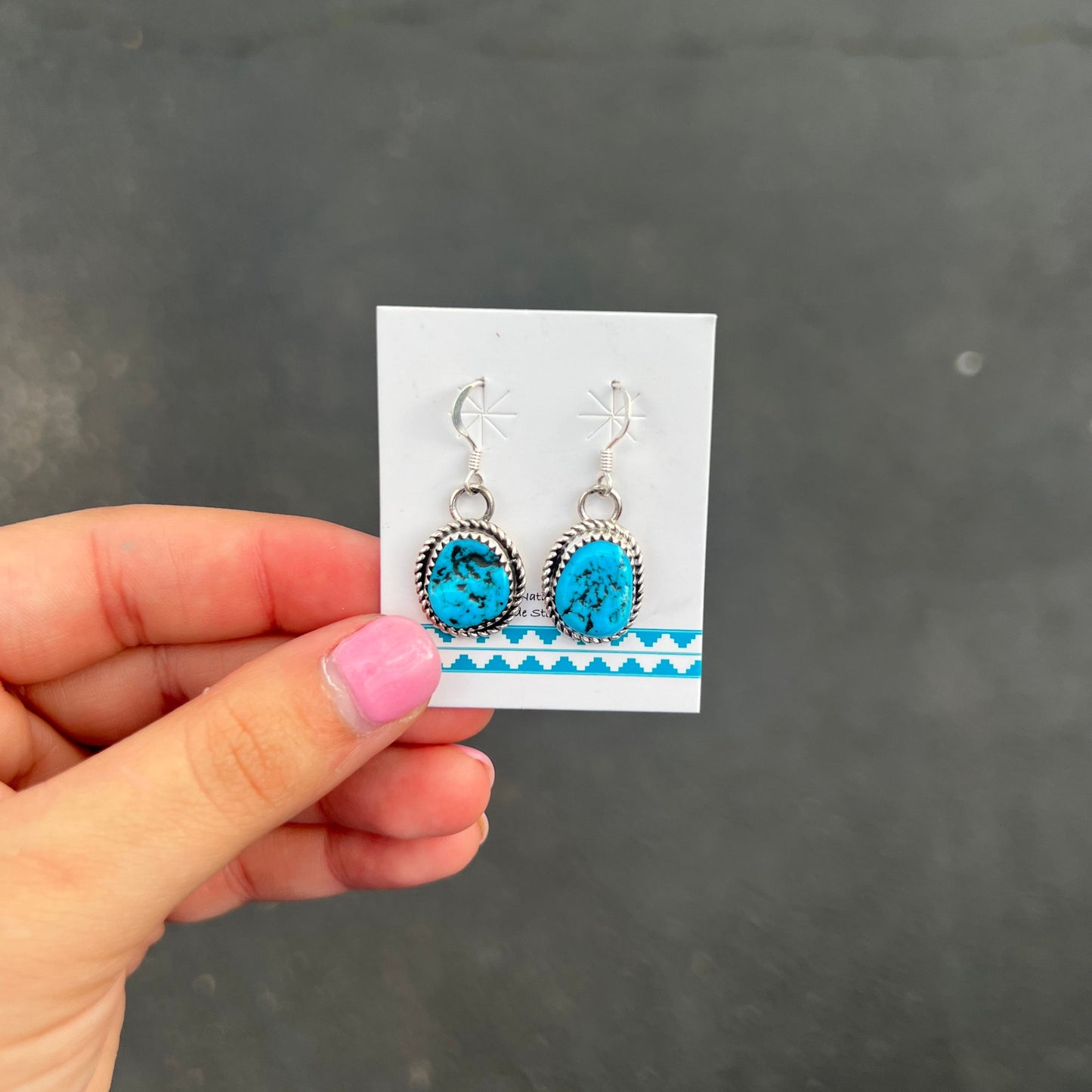 Free Form Kingman Turquoise Earrings