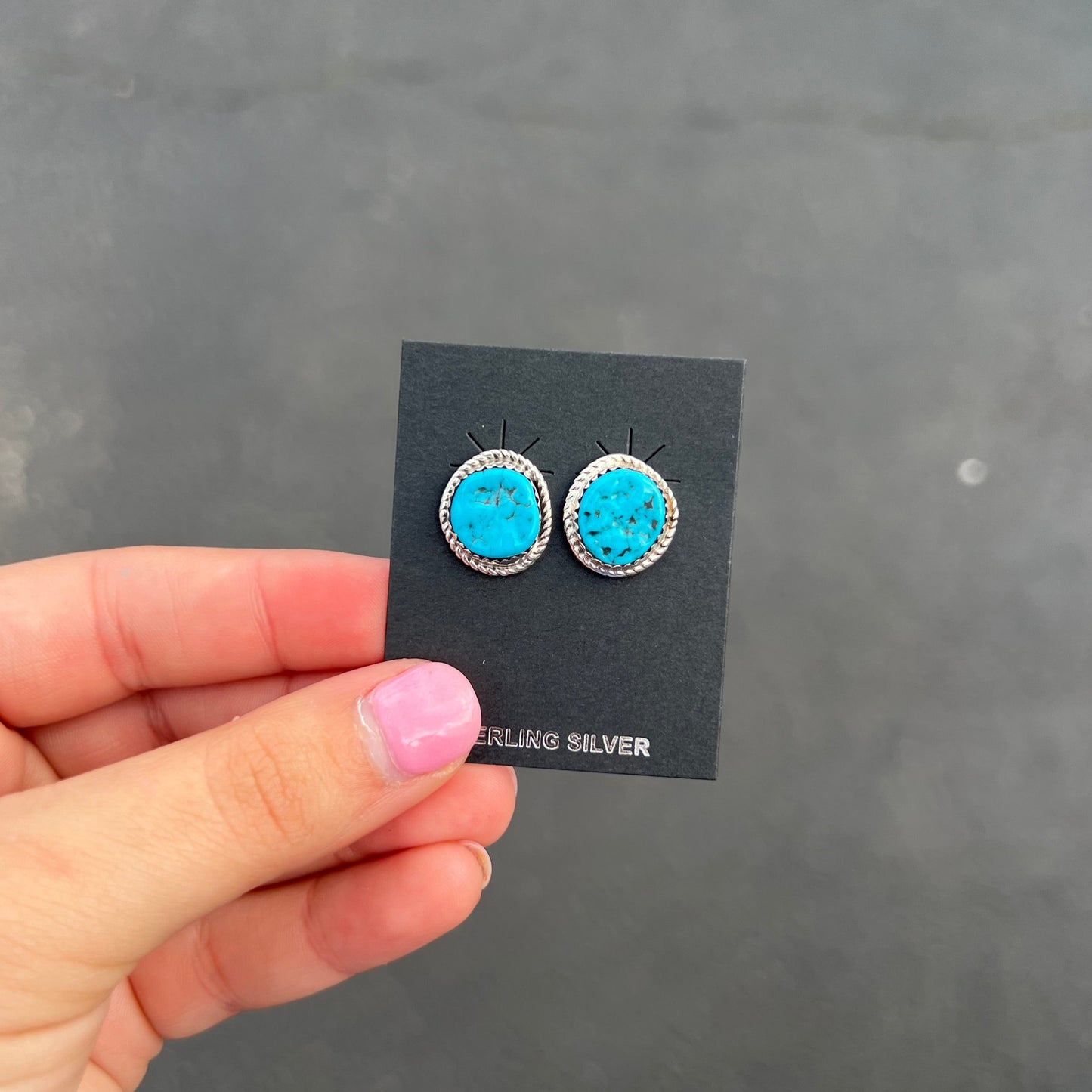 Free Form Kingman Turquoise Studs