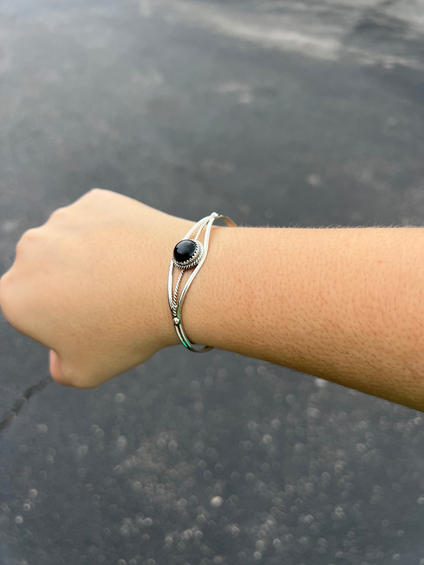 Black Onyx Sterling Silver Cuff Bracelet