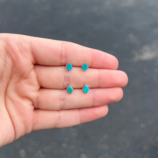 Sterling Silver Genuine Turquoise Mini Studs