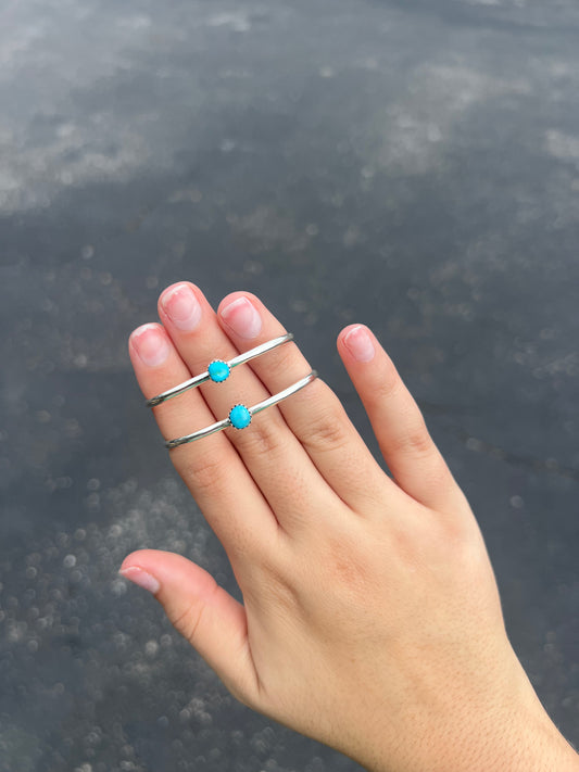 Baby Bracelet Mini Stud Cuff Authentic Turquoise Sterling Silver
