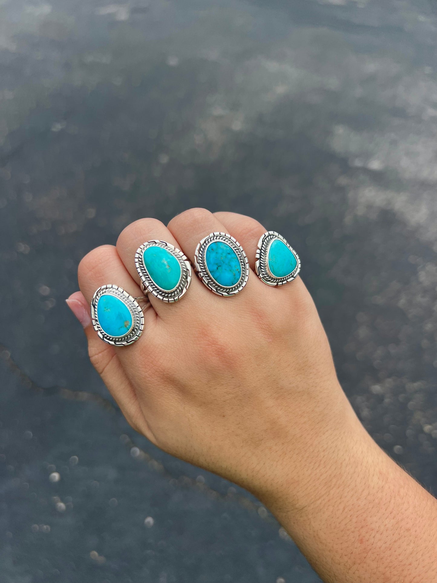Dixie Sterling Silver and Genuine Turquoise Ring