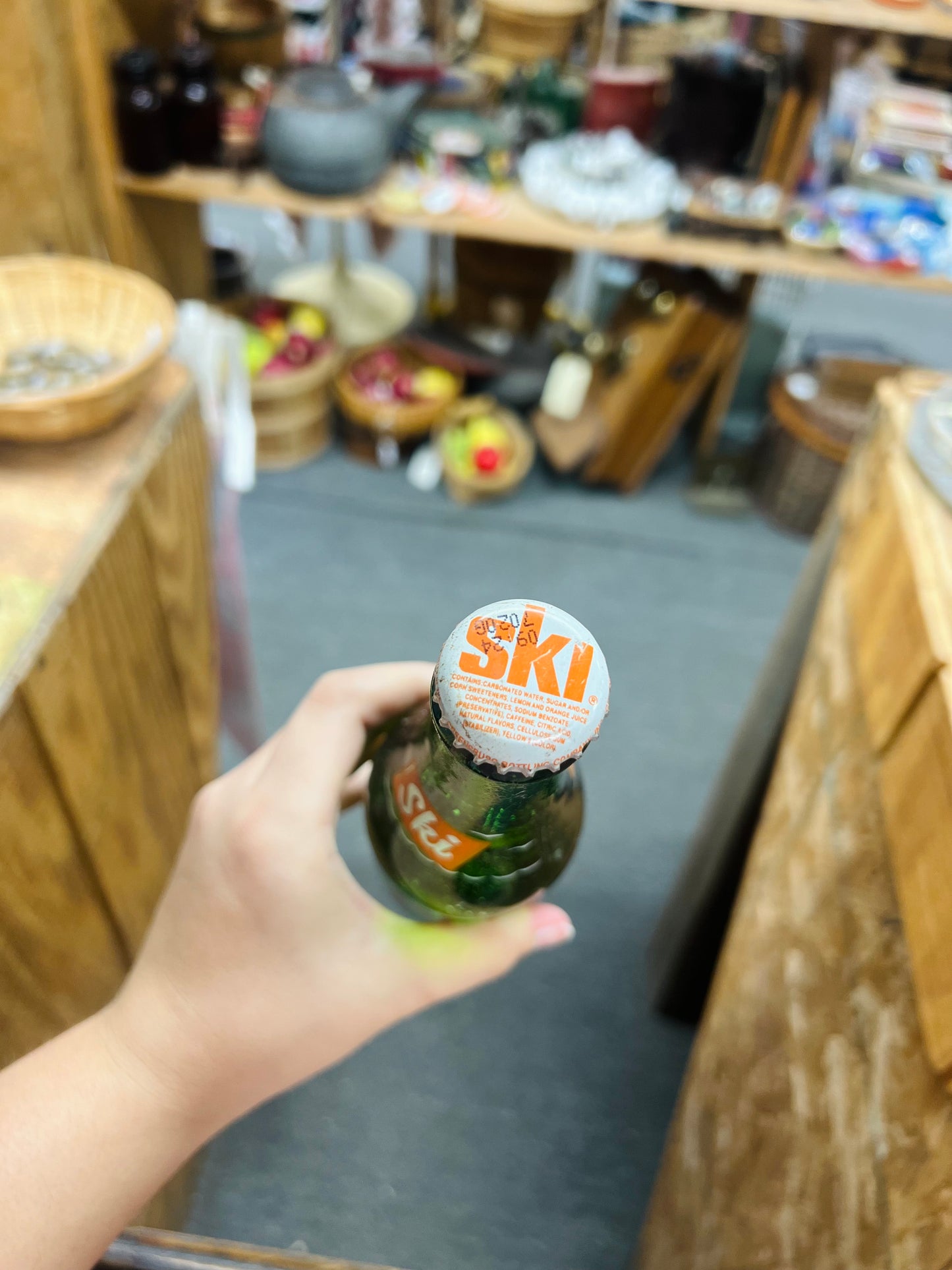 Vintage Ski Soda Glass Bottle 10 FL OZ