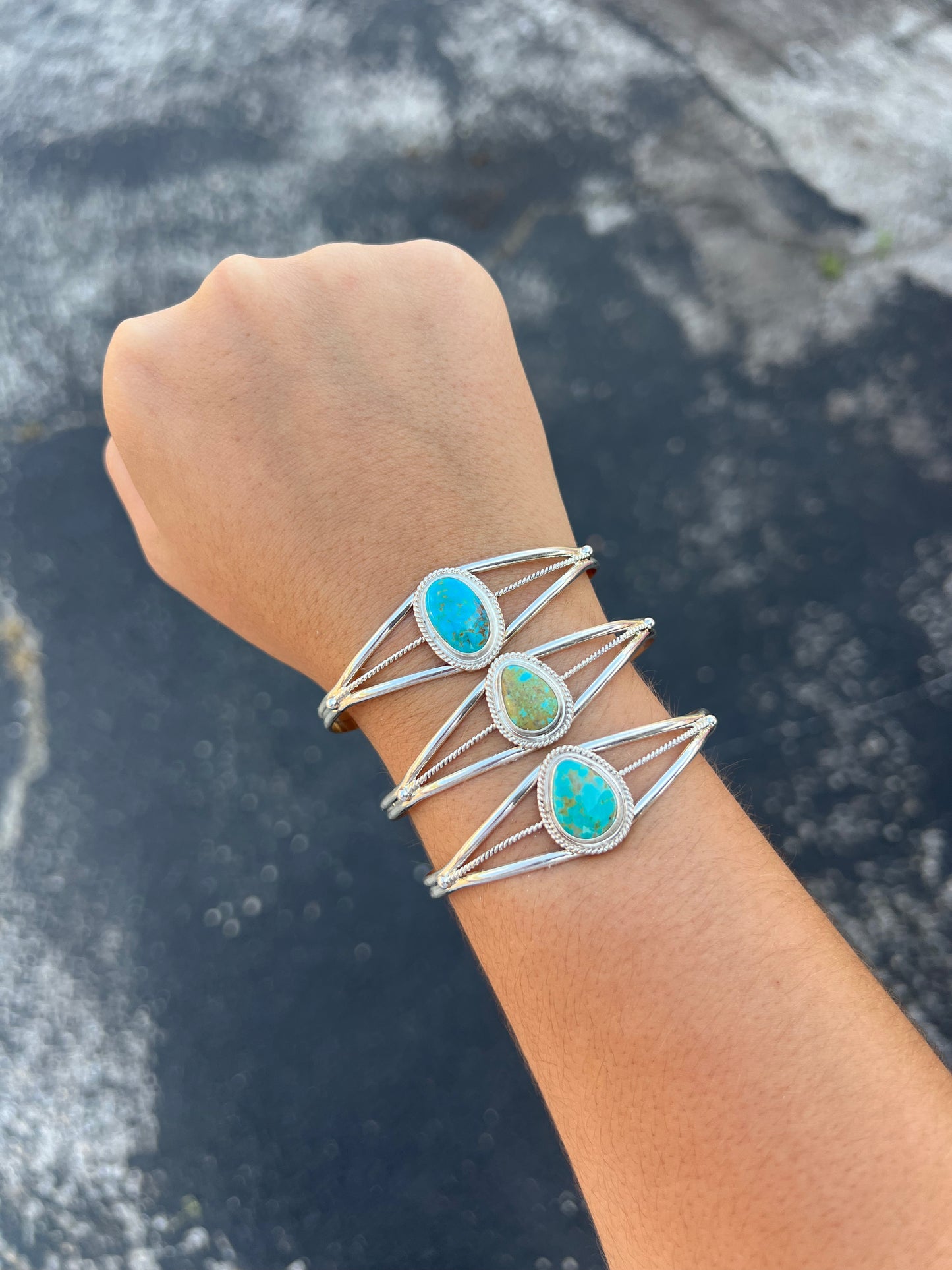 The Oneida Kingman Turquoise Sterling Silver Cuff Bracelet