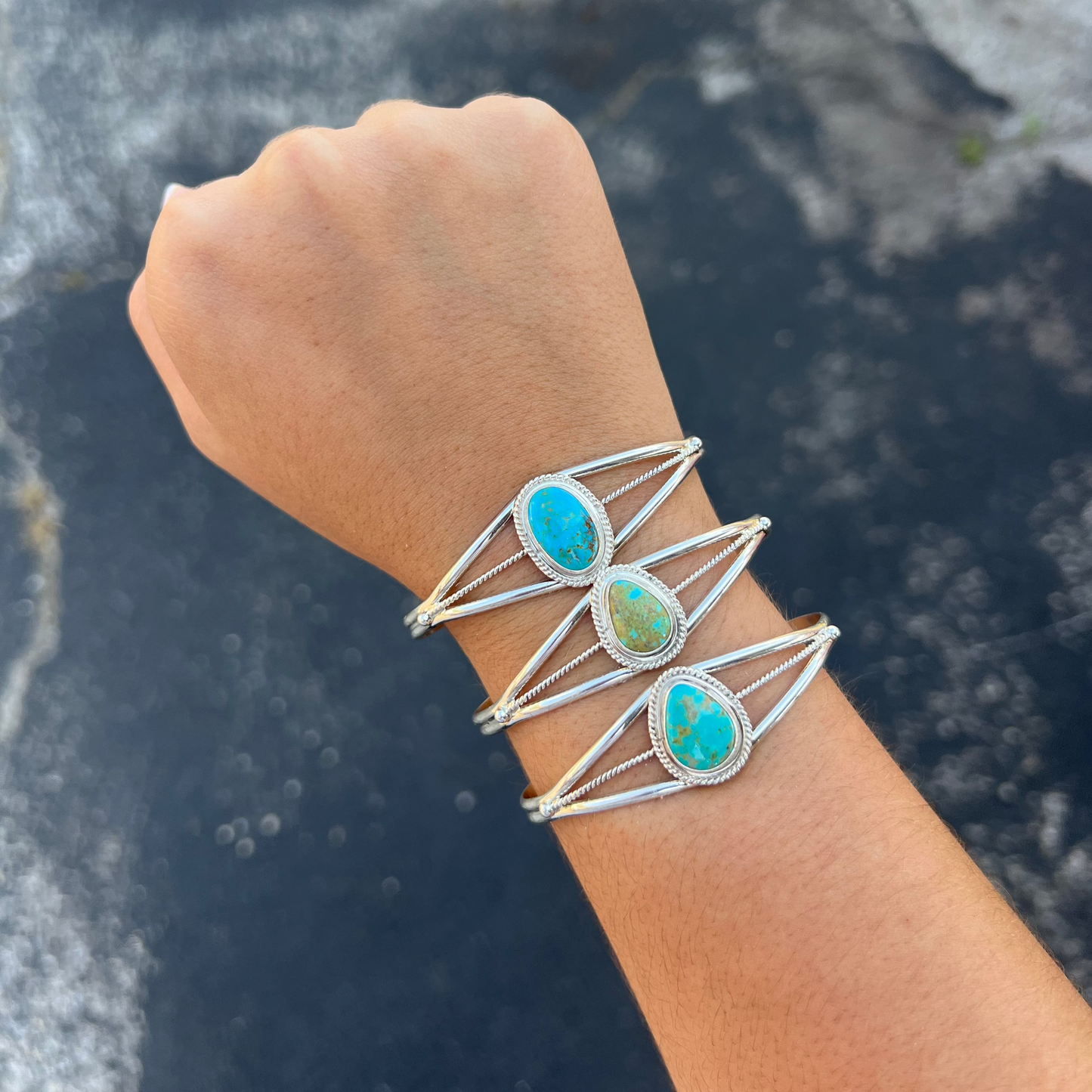The Oneida Kingman Turquoise Sterling Silver Cuff Bracelet