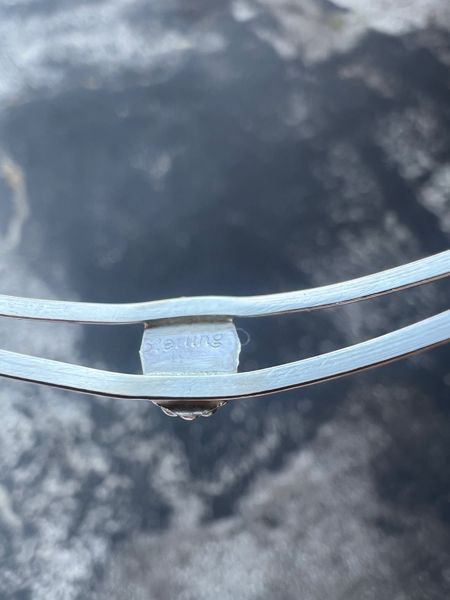 Baby Bracelet Genuine Turquoise Sterling Silver Split Cuff