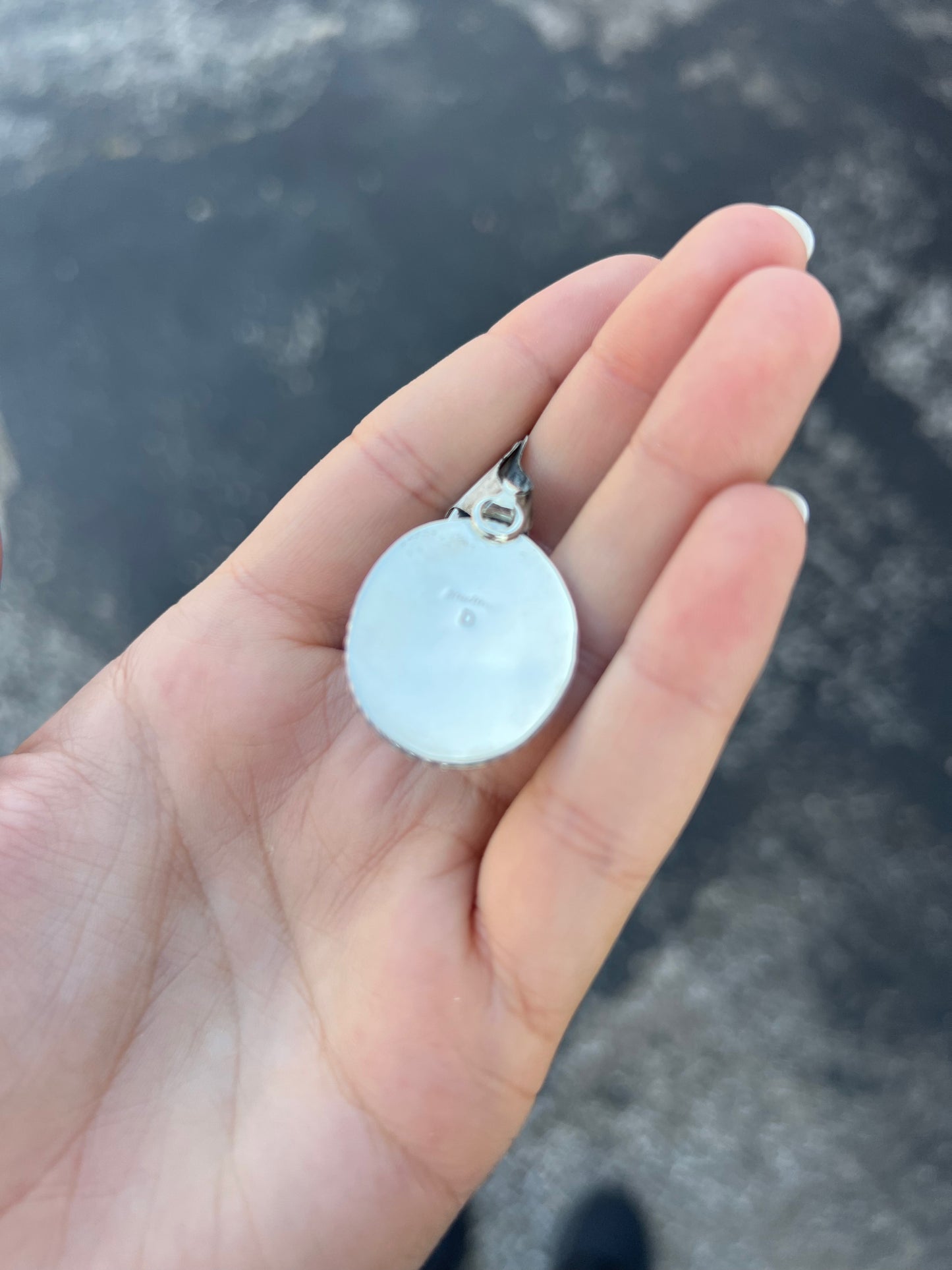 The Harlan Genuine Turquoise Sterling Silver Oval Pendant