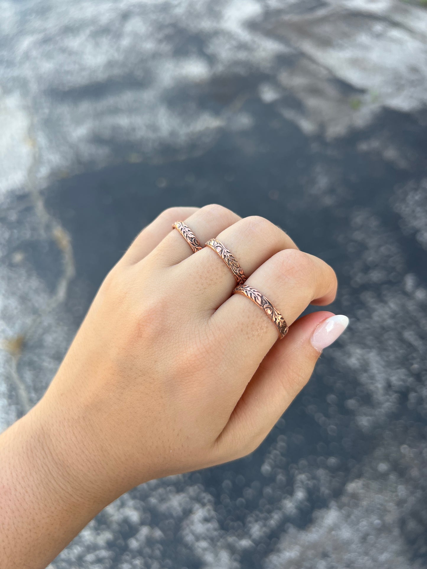 Copper Stamped Band Ring