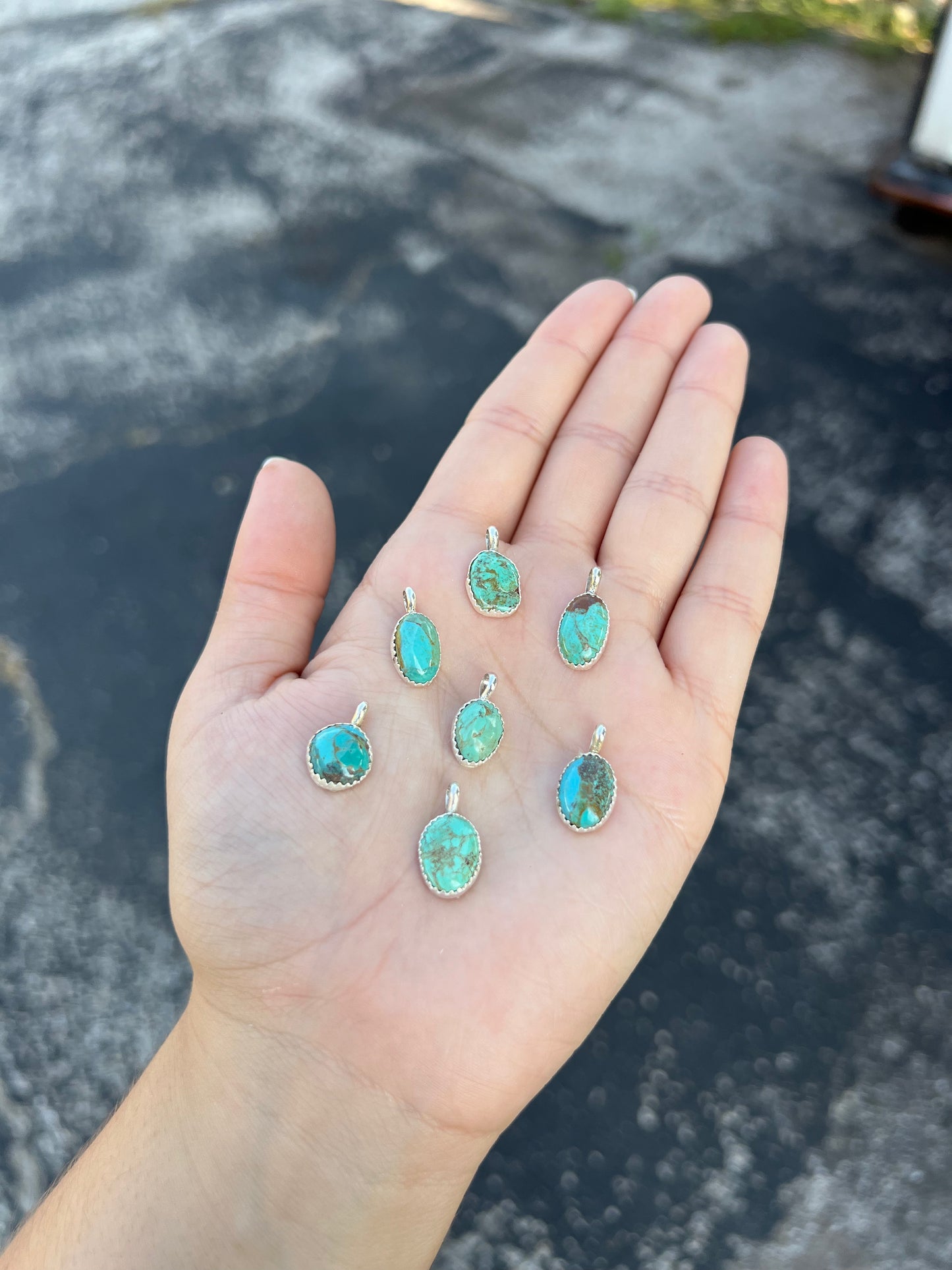 Navajo Emerald Valley Genuine Turquoise Sterling Silver Pendant