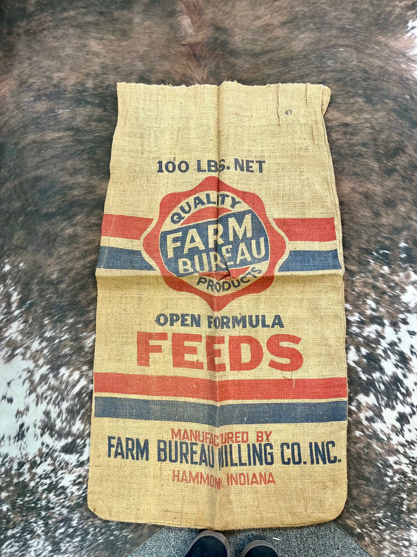 Farm Bureau Feeds Burlap Bag