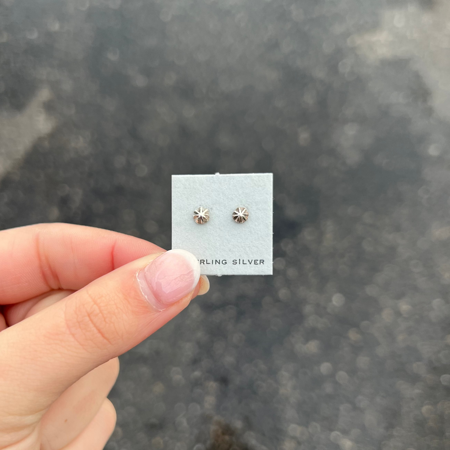Sterling Silver Stamped Studs
