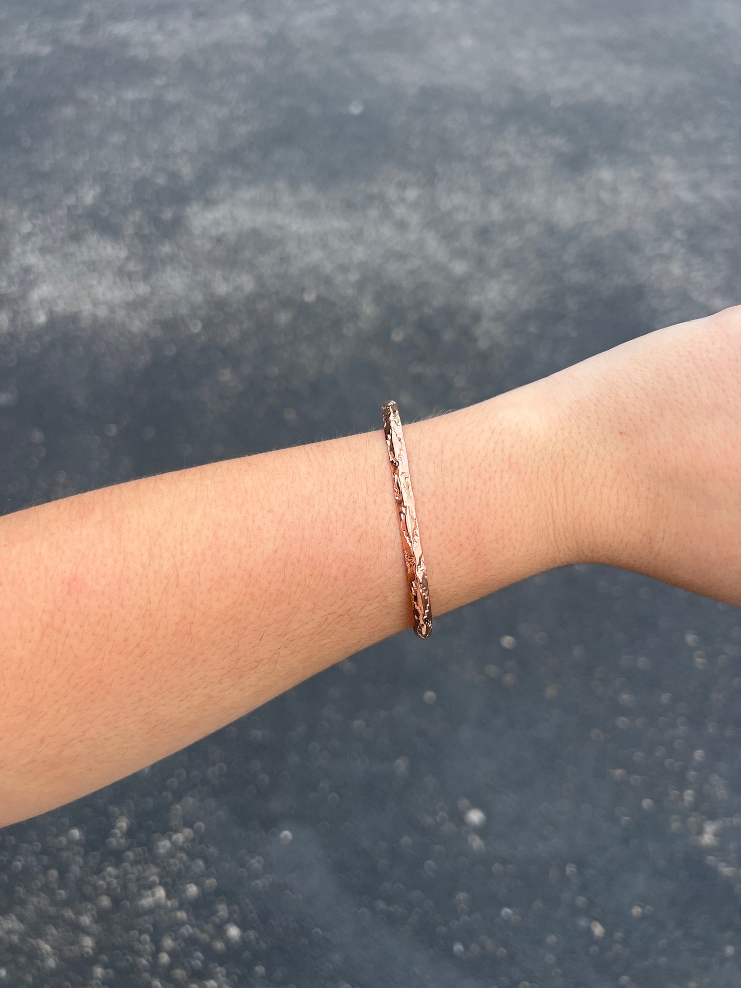 Aztec Stamped Copper Cuff Bracelet