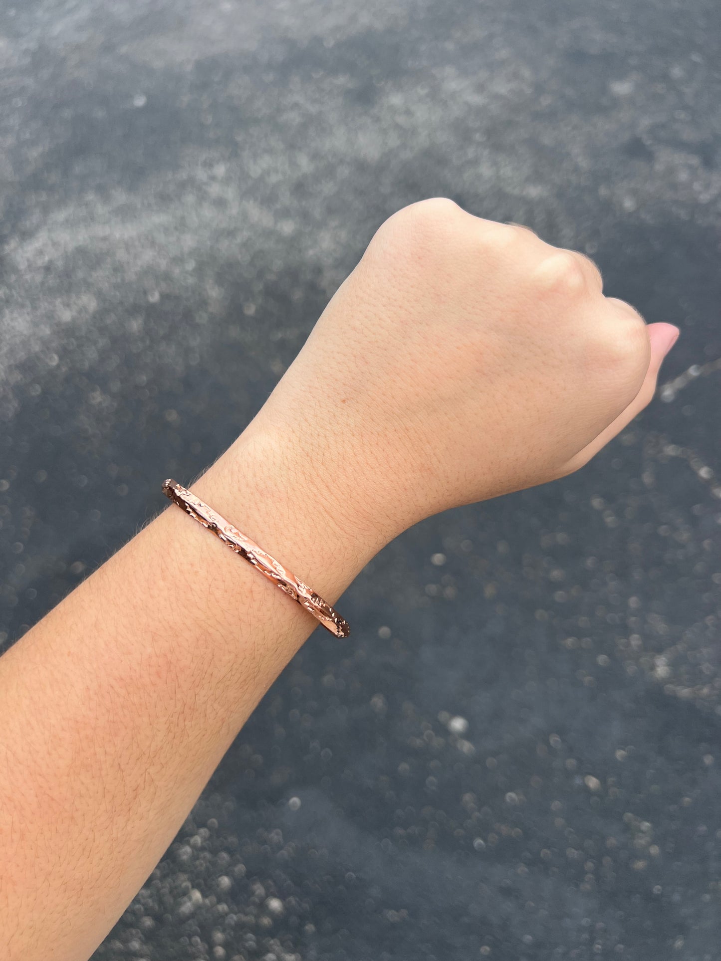 Aztec Stamped Copper Cuff Bracelet