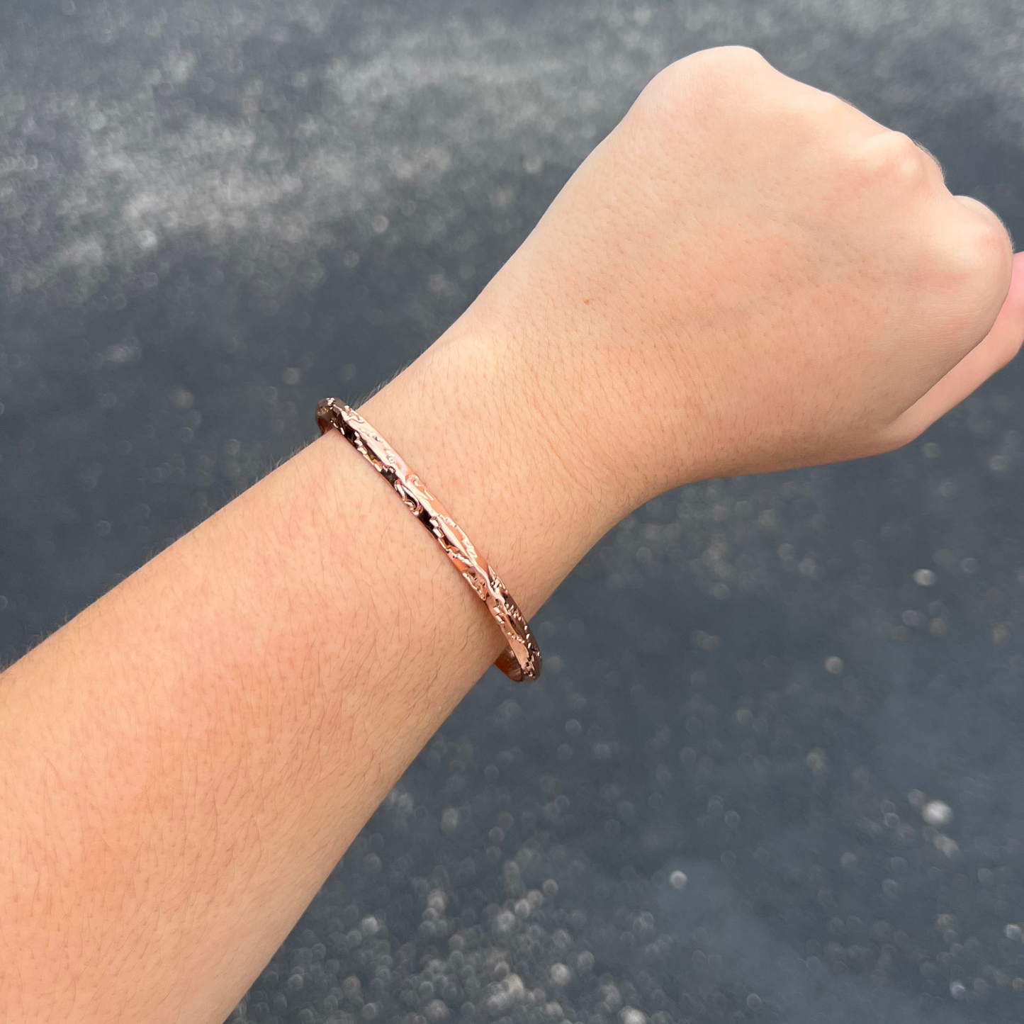 Aztec Stamped Copper Cuff Bracelet