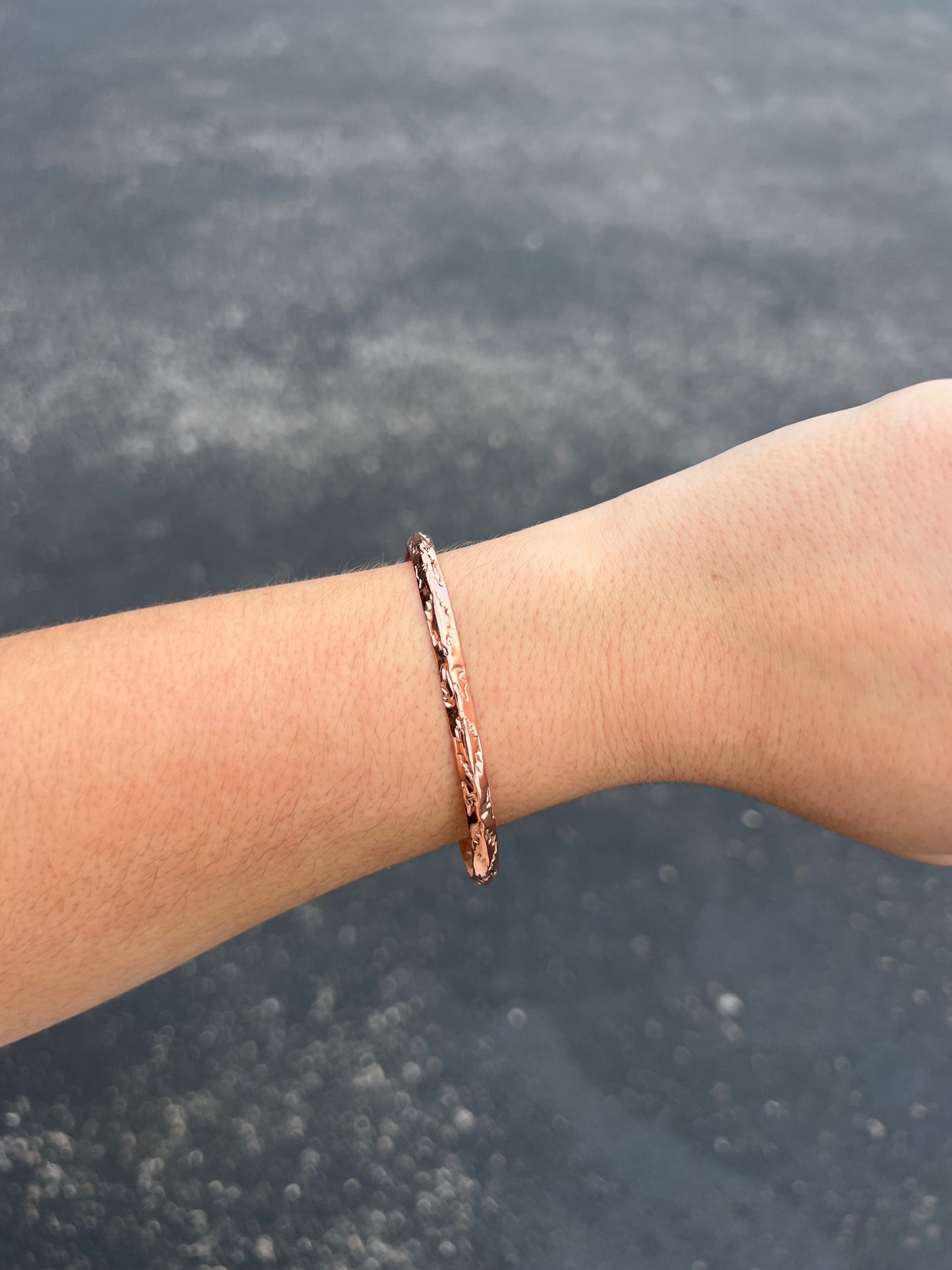 Aztec Stamped Copper Cuff Bracelet
