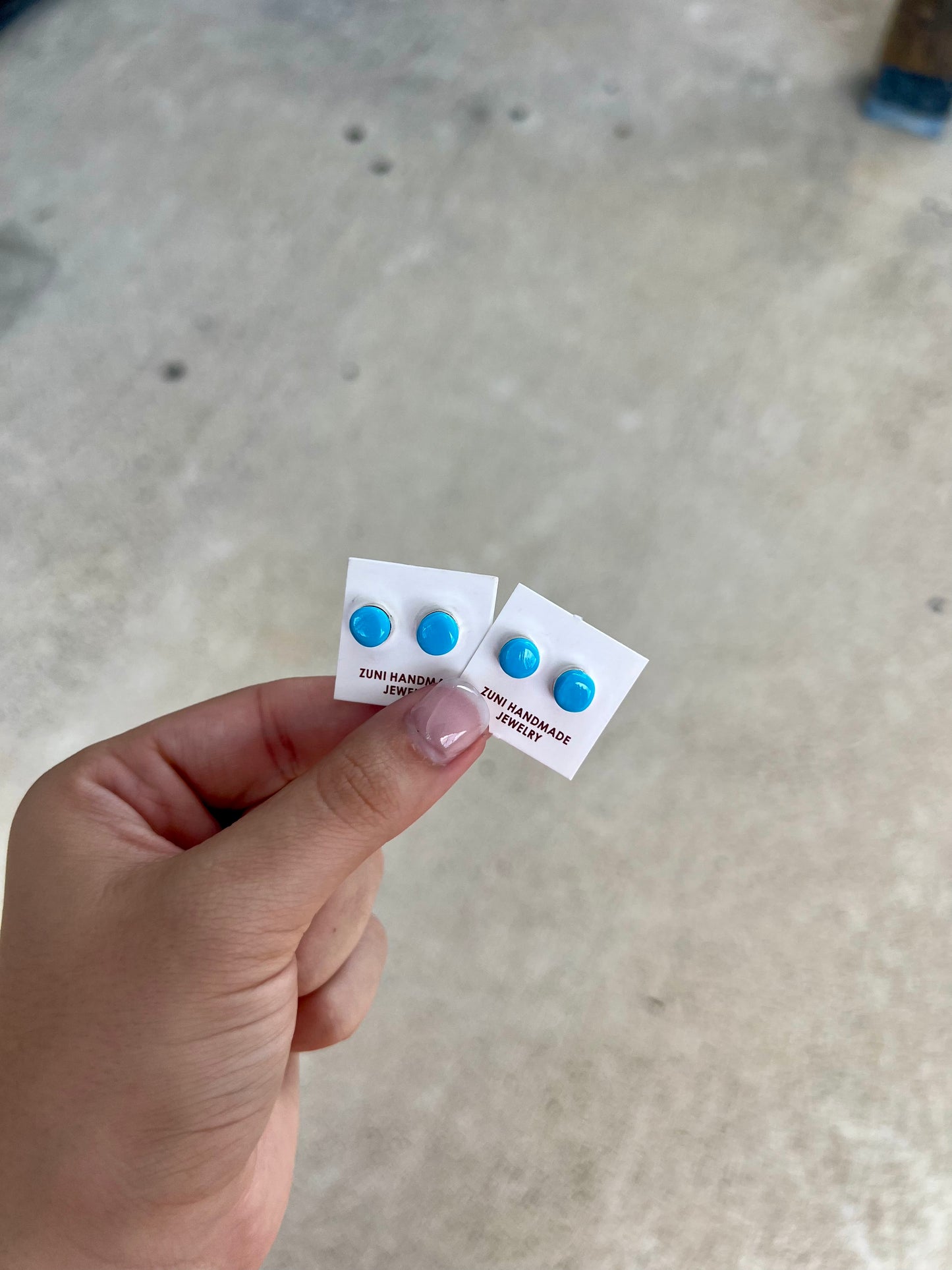 Round Red Skin Turquoise Sterling Silver Studs