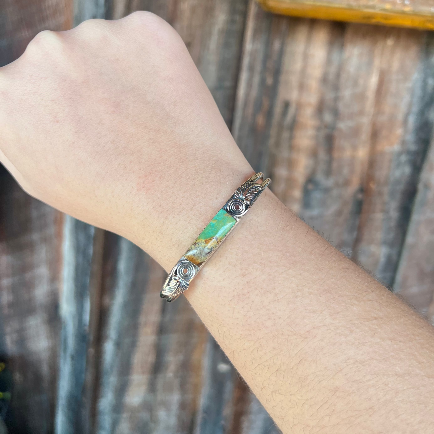 Genuine Kingman Turquoise Bar Bracelet