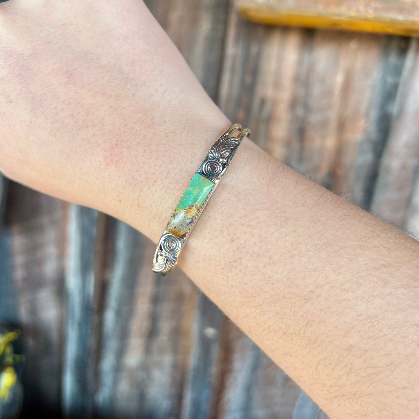 Genuine Kingman Turquoise Bar Bracelet