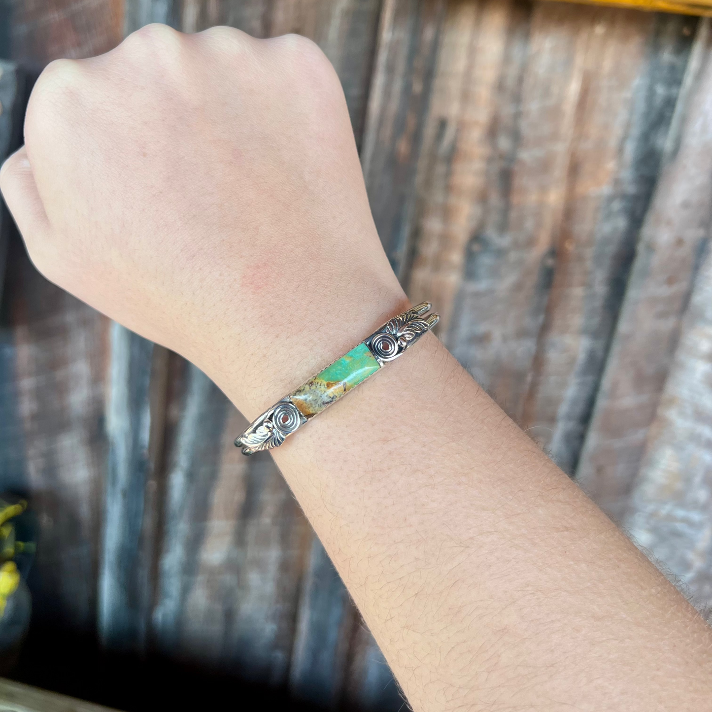 Genuine Kingman Turquoise Bar Bracelet