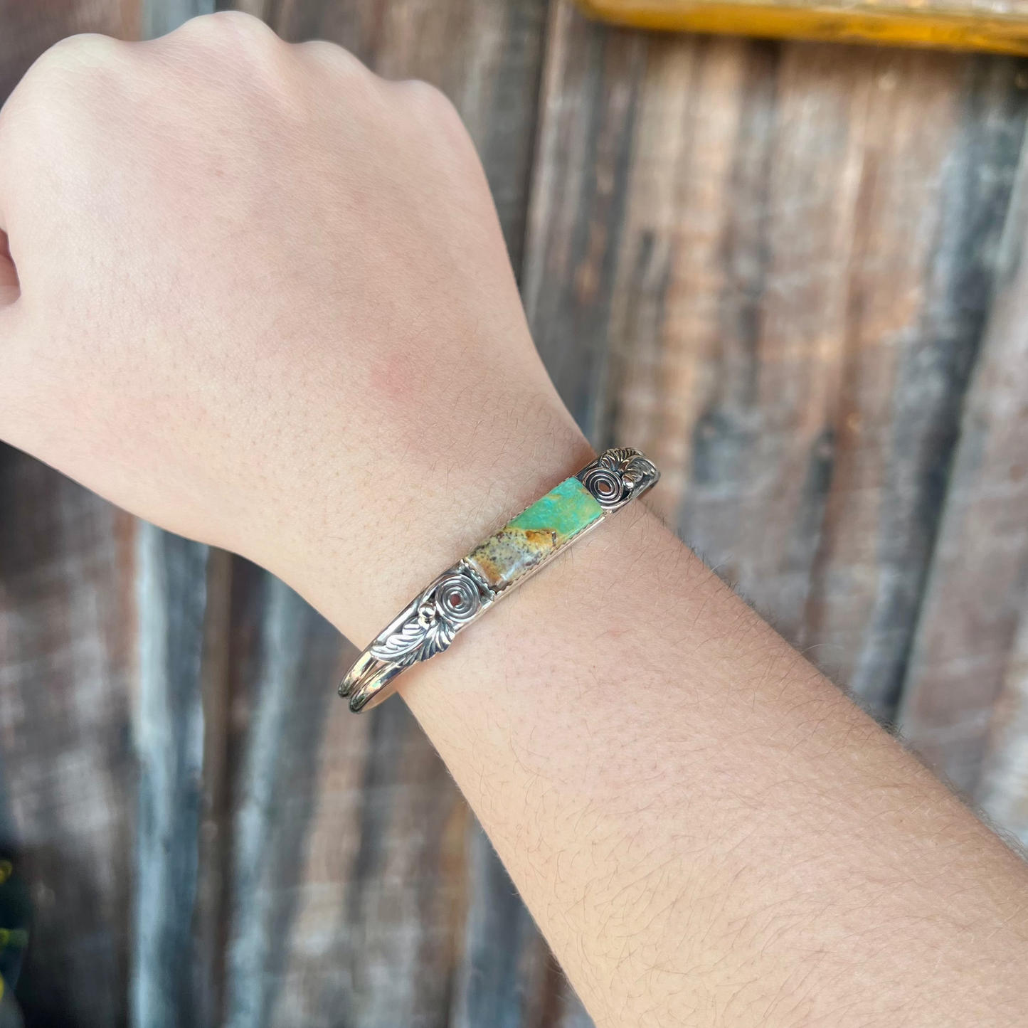 Genuine Kingman Turquoise Bar Bracelet