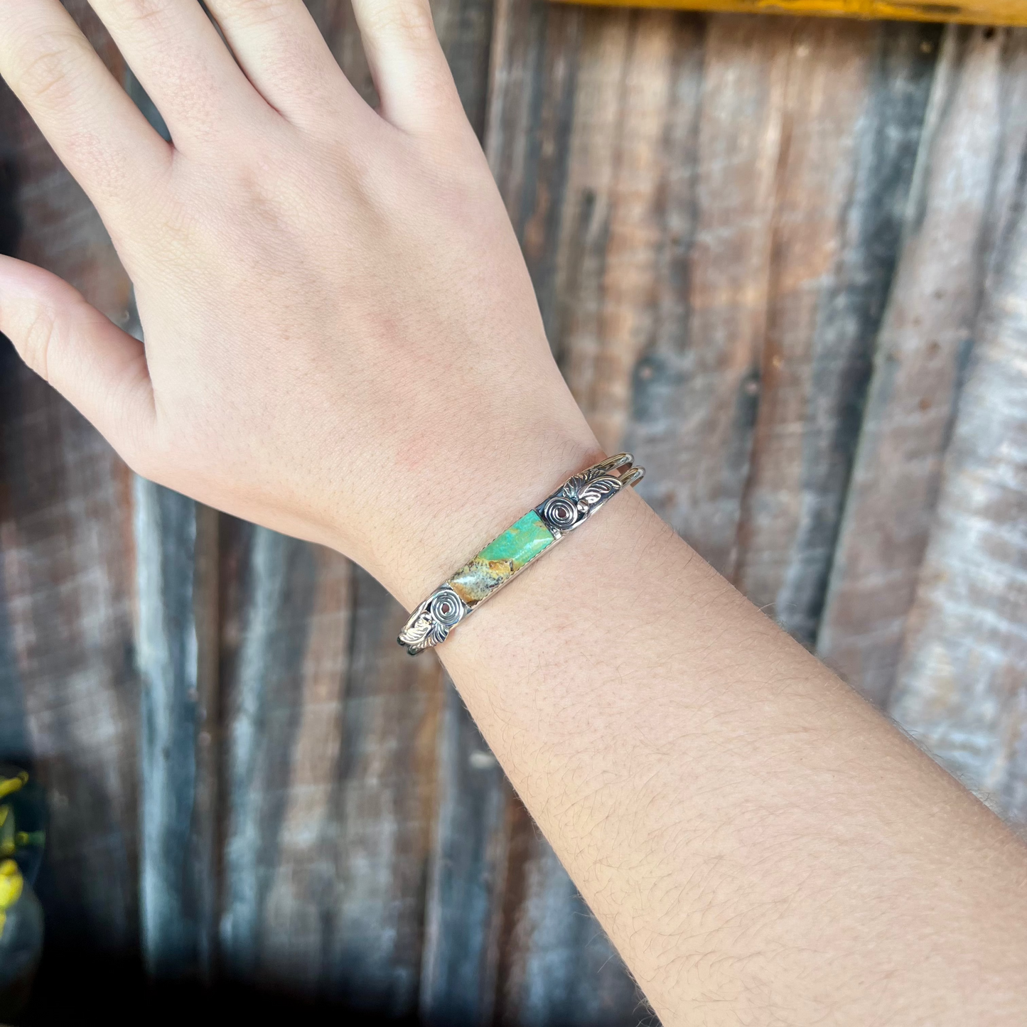 Genuine Kingman Turquoise Bar Bracelet