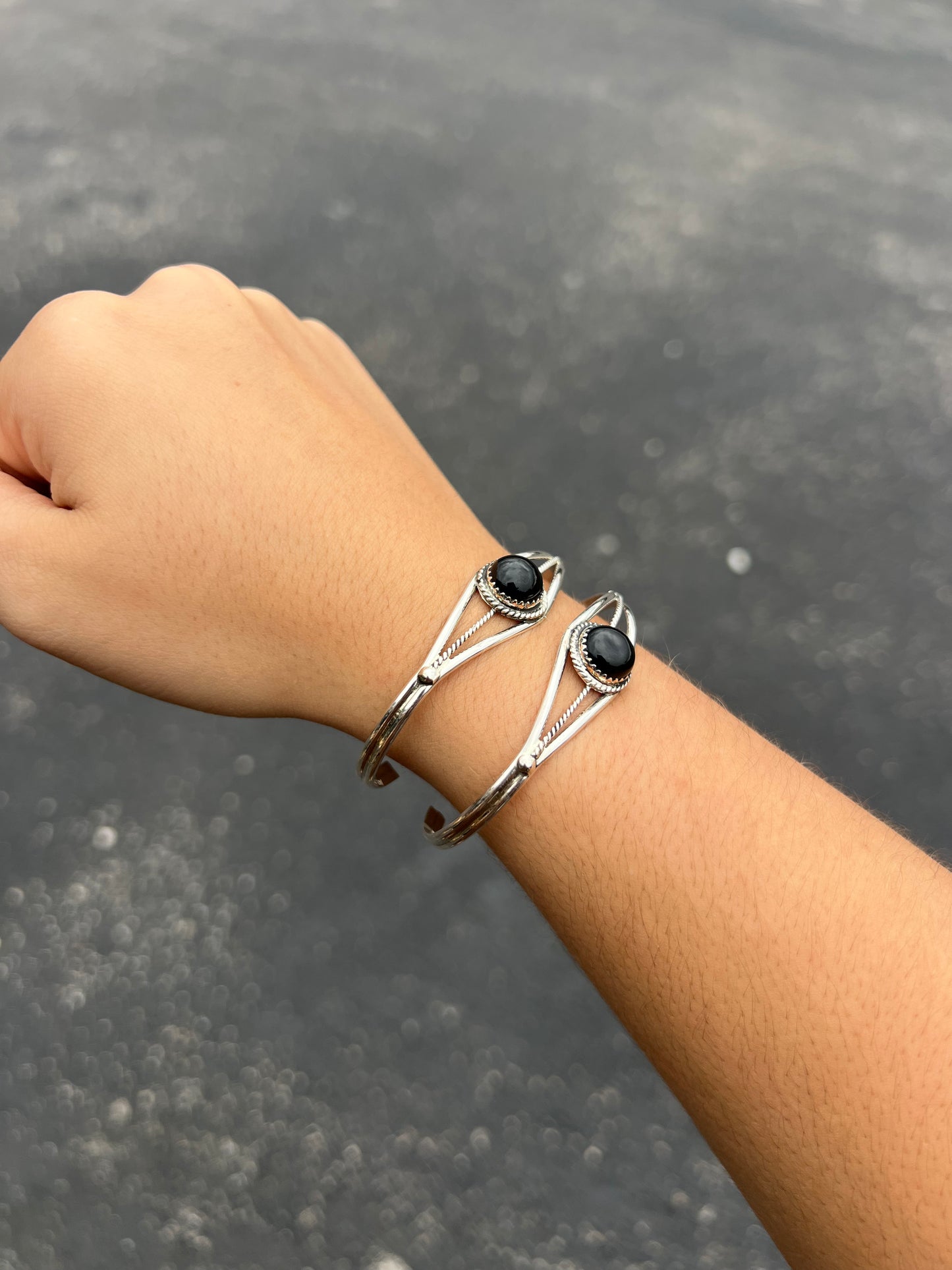 Black Onyx Sterling Silver Cuff Bracelet