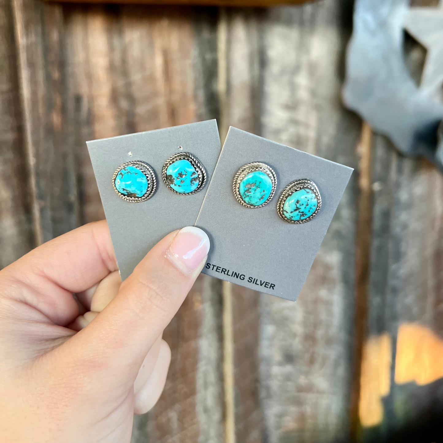 Free Form Kingman Turquoise Studs