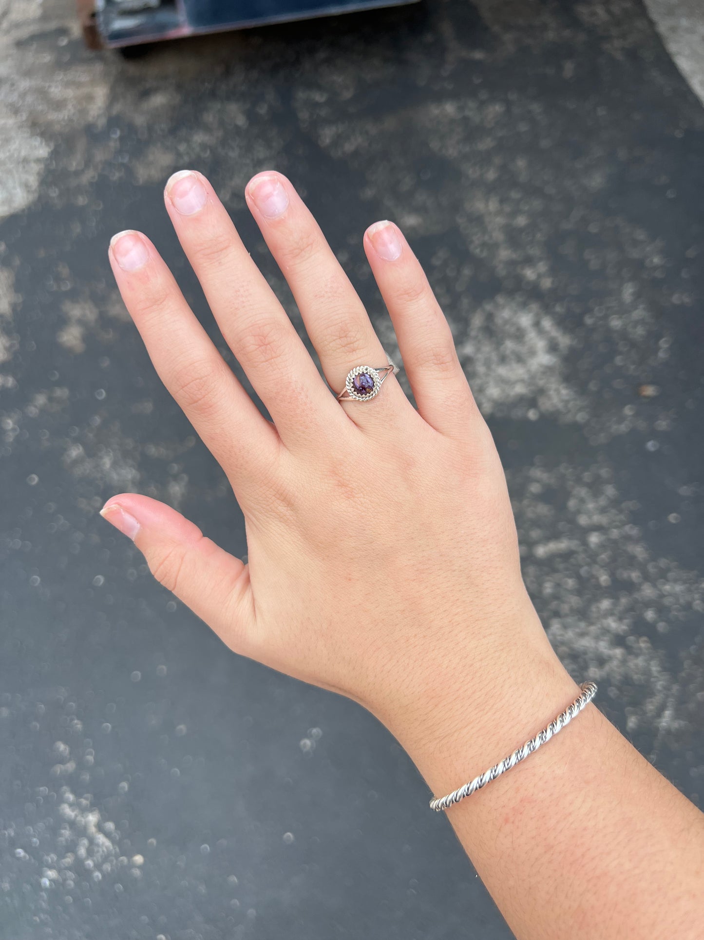 Turquoise Twisted & Split Round Ring
