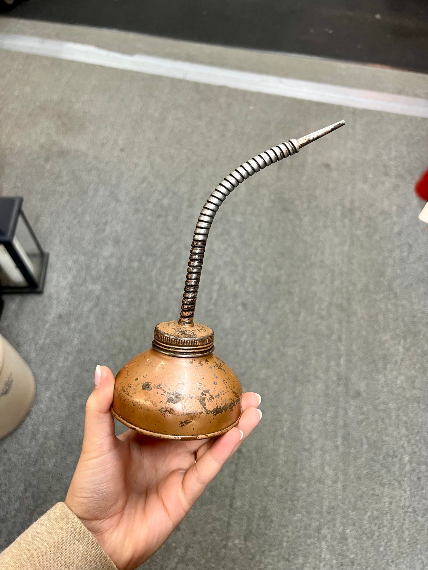 Vintage Oil Squirt Burp Type Can Flex Nozzle Spout Copper Color