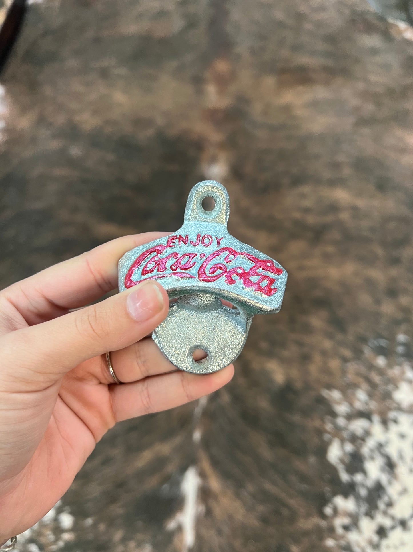 Enjoy Coca Cola Silver Red Bottle Opener Wall mount