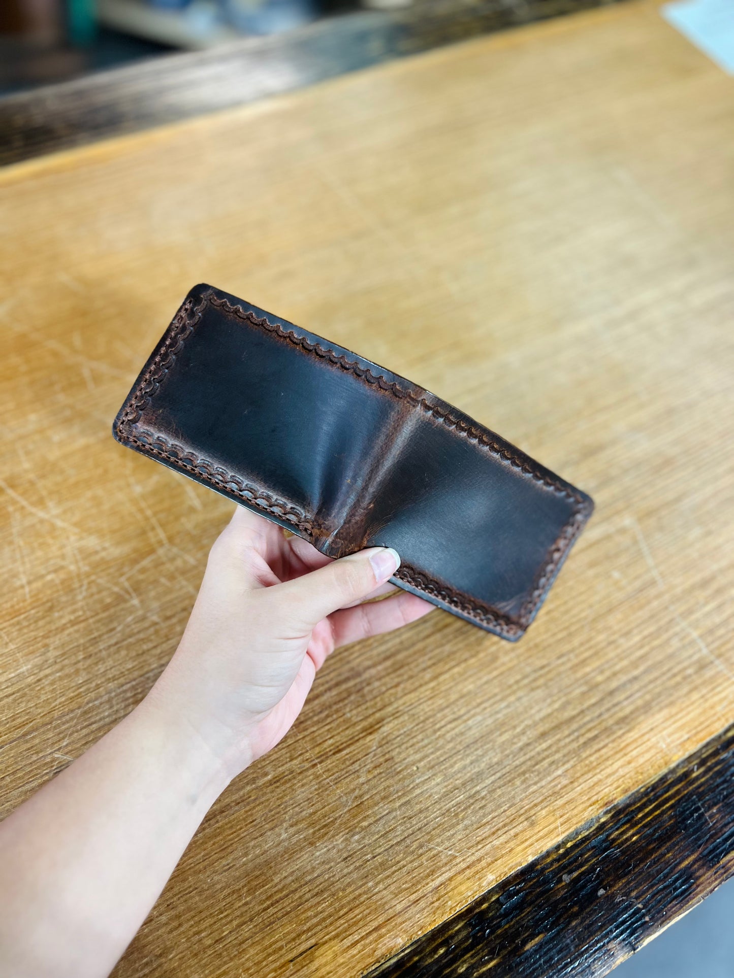 Genuine Leather Bifold Wallet - Amish Made