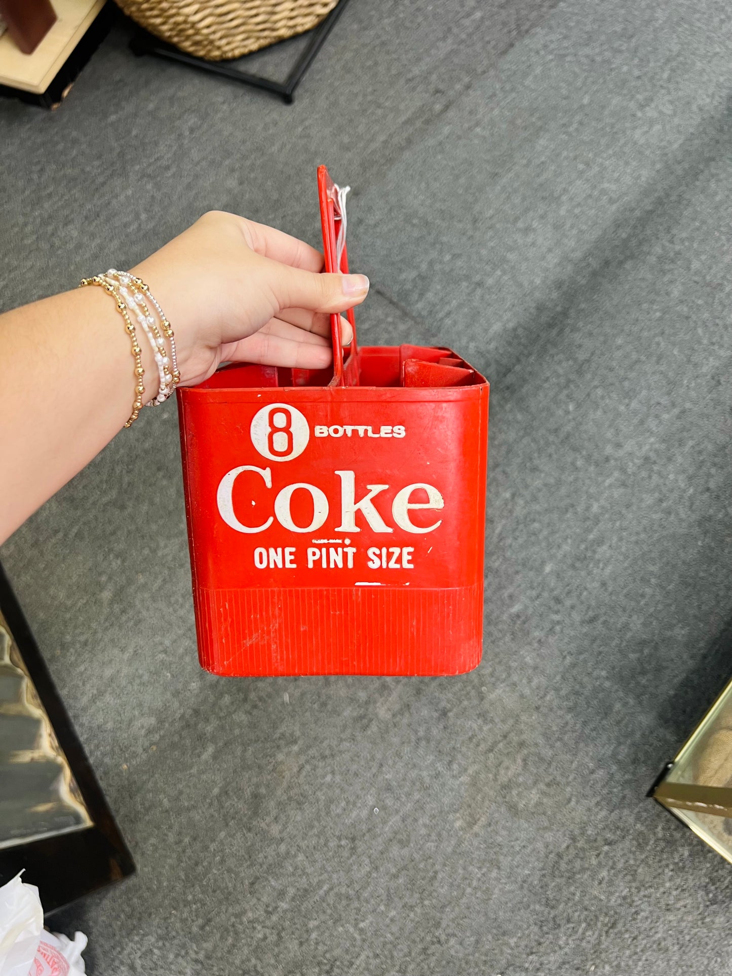 Vintage Coca Cola Carrier Plastic One pint size 8 bottles