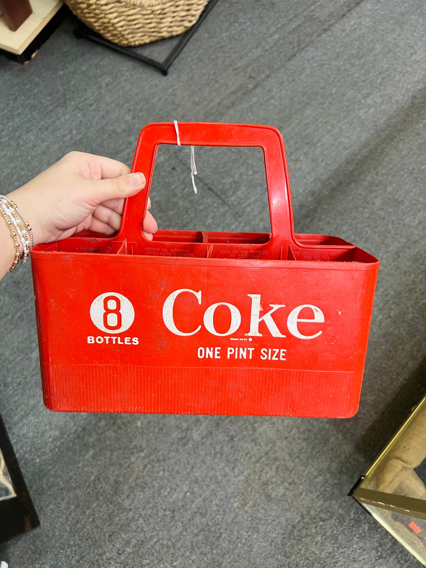 Vintage Coca Cola Carrier Plastic One pint size 8 bottles