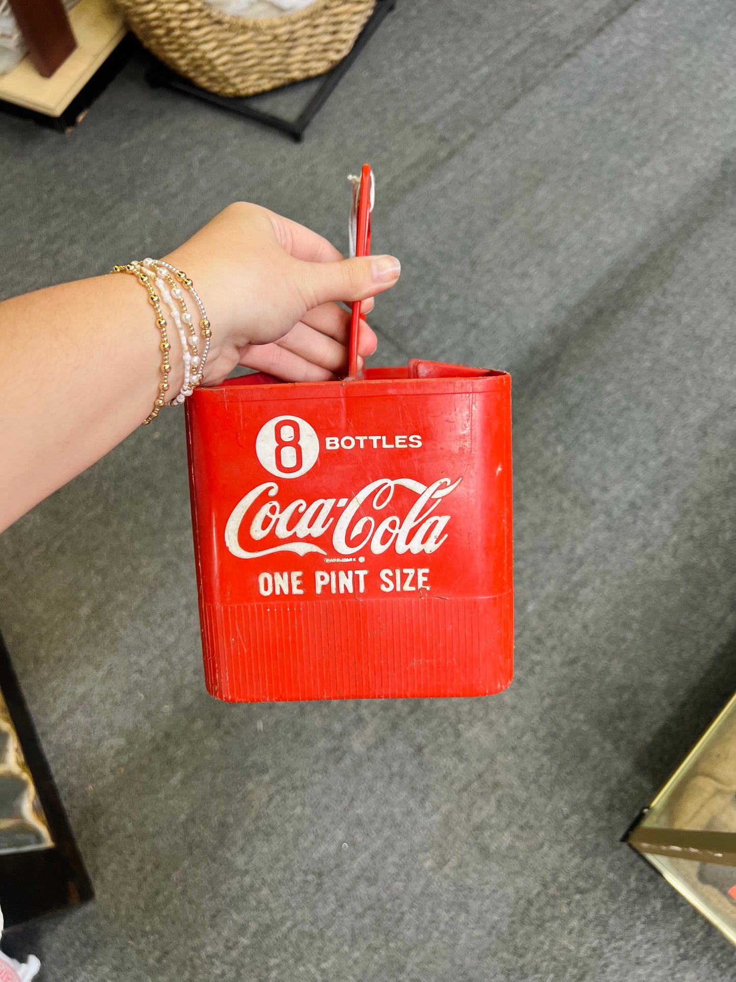 Vintage Coca Cola Carrier Plastic One pint size 8 bottles