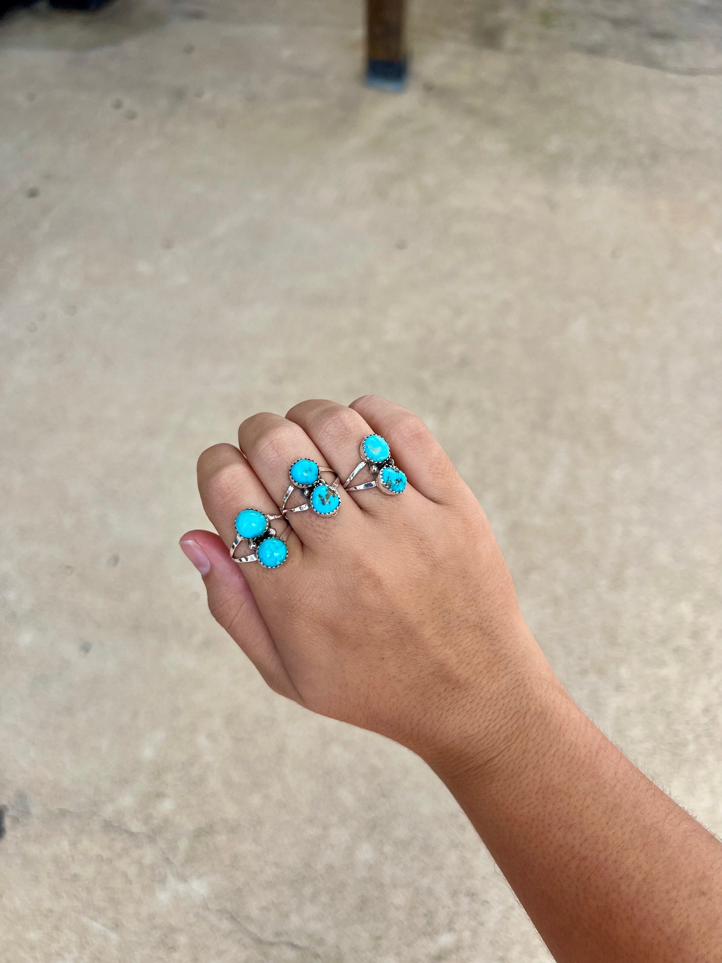 The Rilee Two Stone Turquoise Sterling Silver Ring