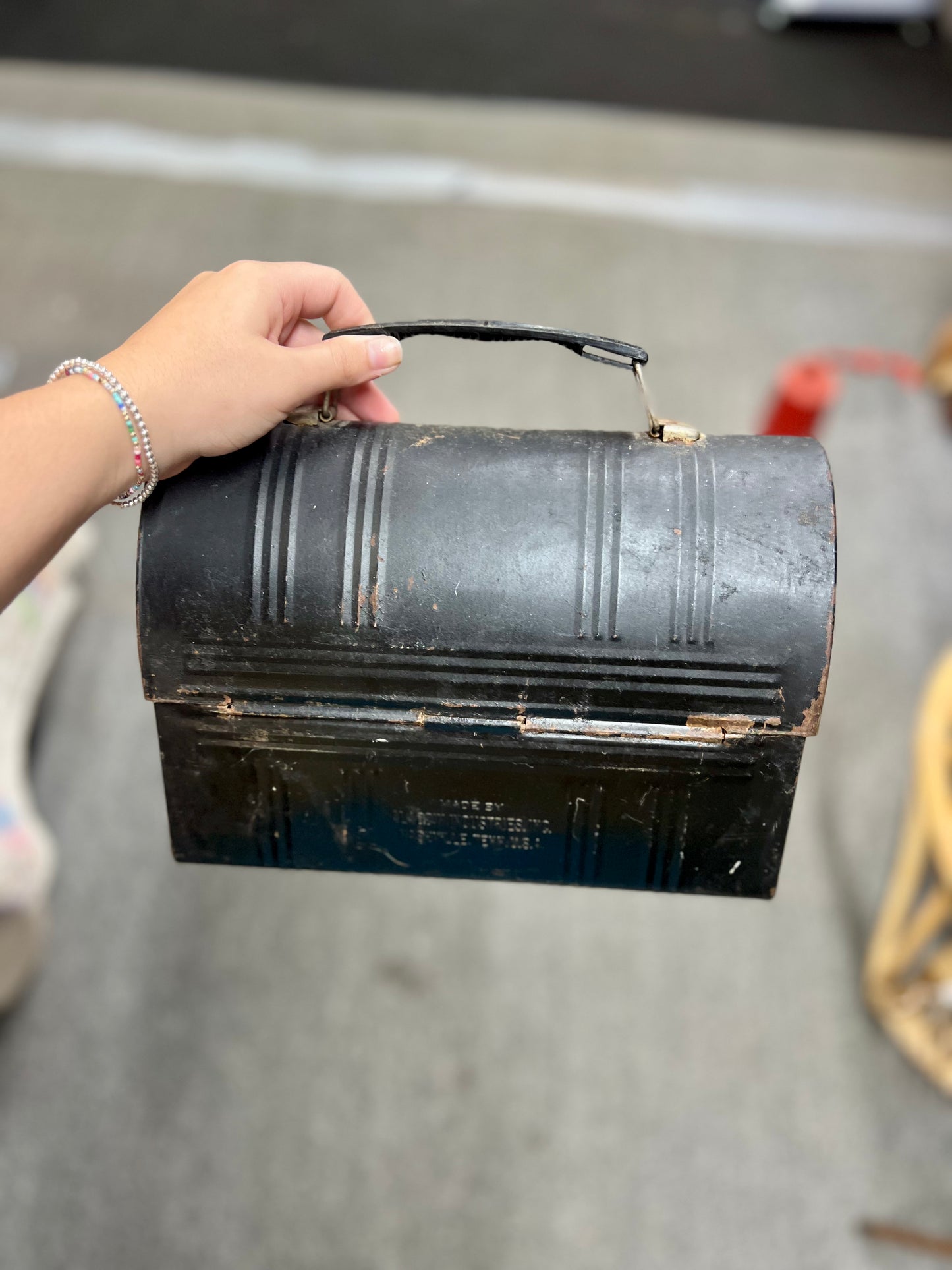 Vintage Aladdin Industries Metal Lunch Box Black