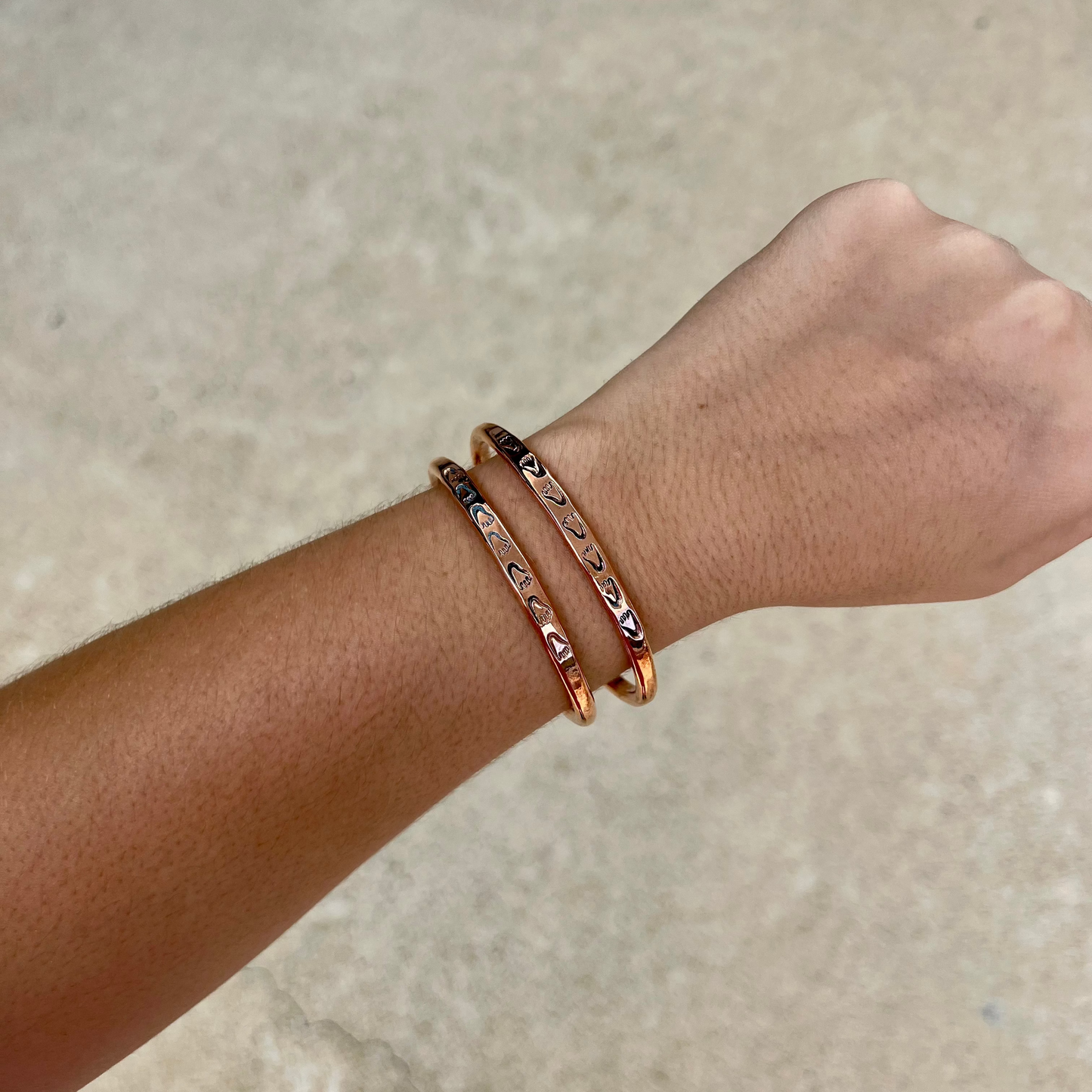 The Casey Copper Stamped Cuff Bracelet