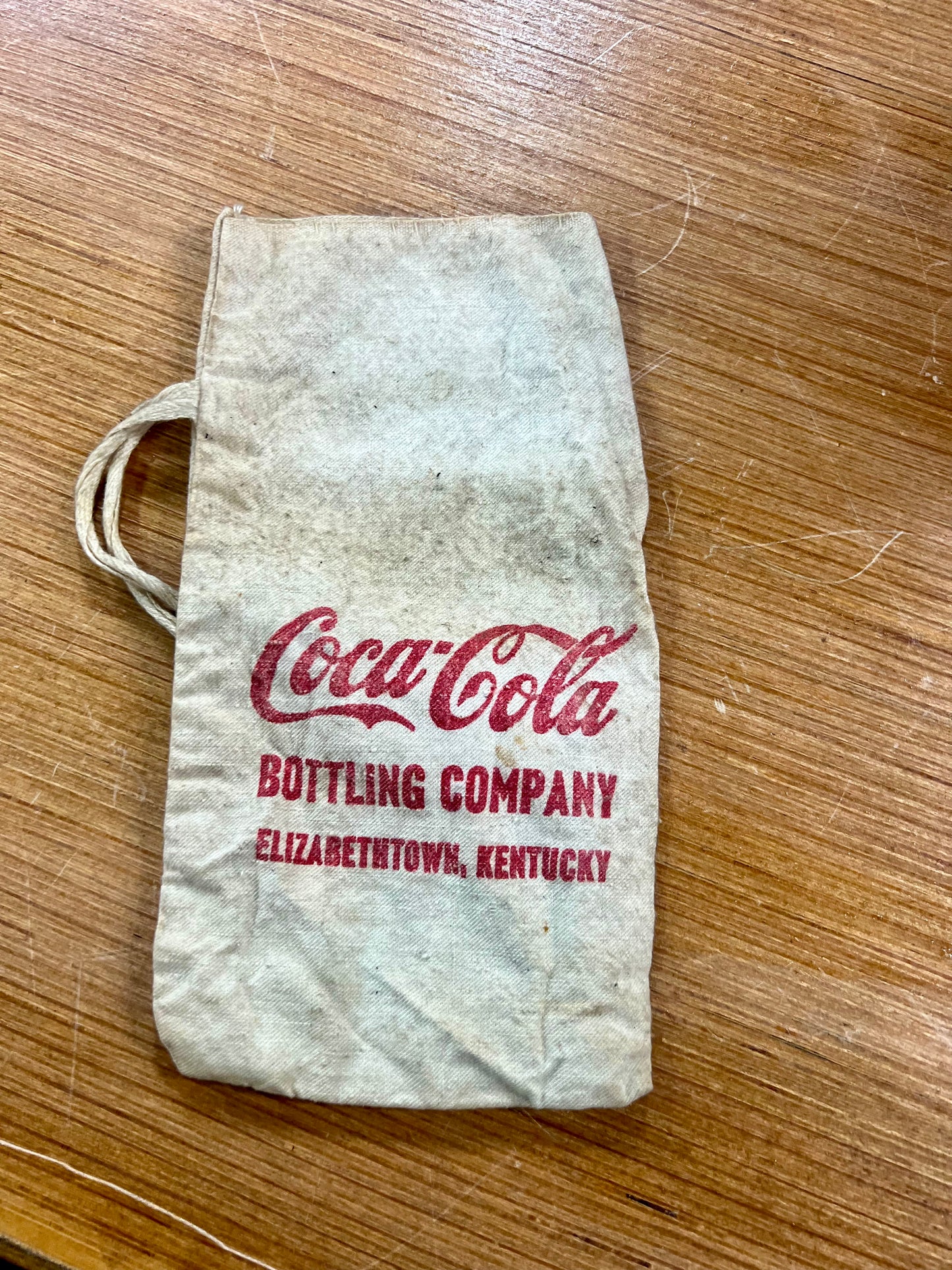 Vintage Coca Cola Cloth Coin Bag Elizabethtown Ky