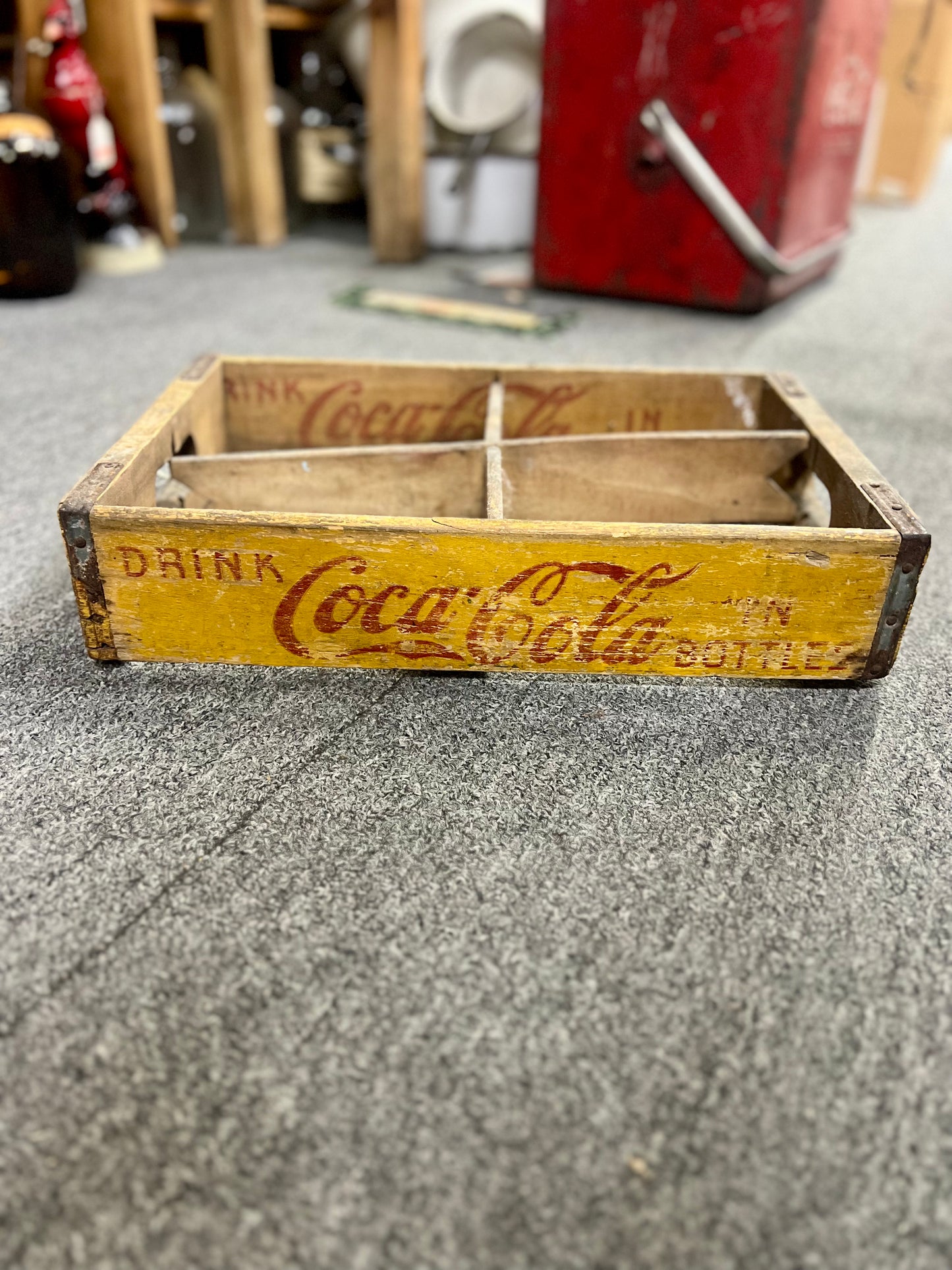 Yellow Coca Cola Crate Drink In Bottles Chattanooga Box 1941