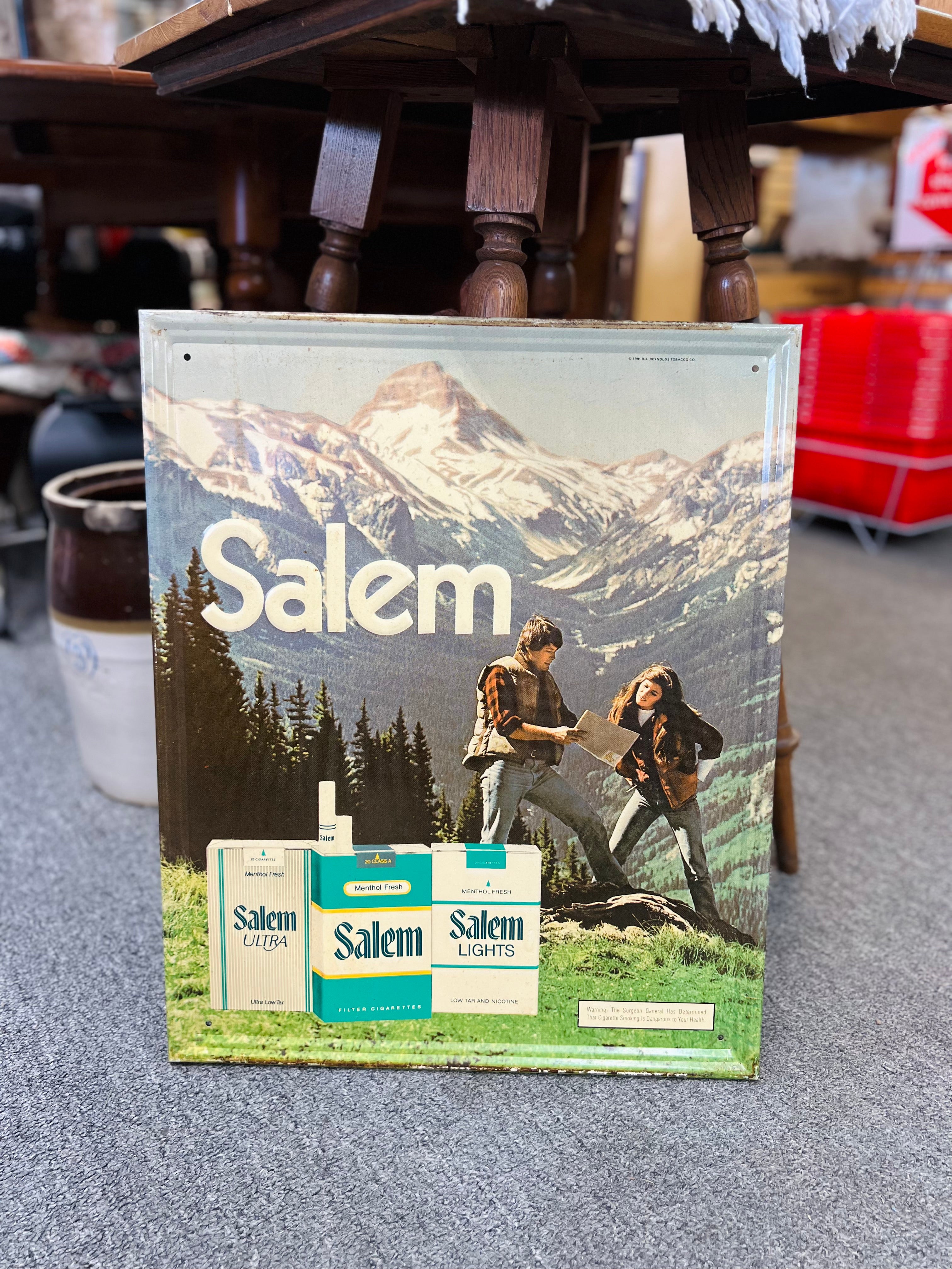 salem ultra light menthol cigarettes Vintage Salem Cigarette Advertising Sign with 3 Packs salem ultra light menthol cigarettes Vintage Salem Cigarette Advertising Sign with 3 Packs