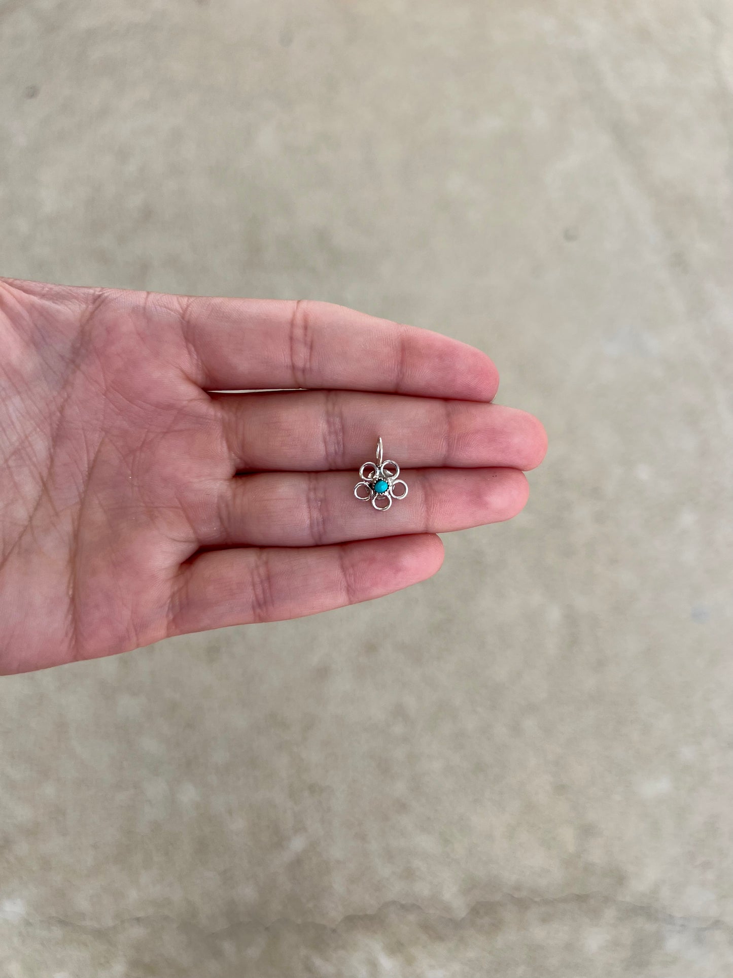 Oh My Daisy Genuine Turquoise Sterling Silver Pendant