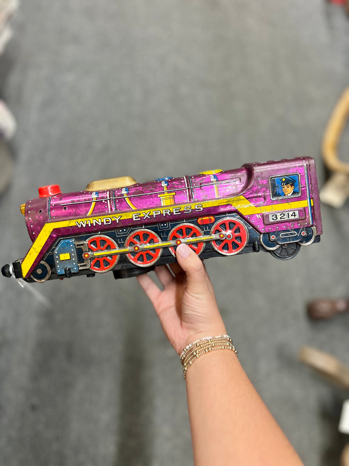 Vintage Windy Express Toy train Tin SKK Made in Japan