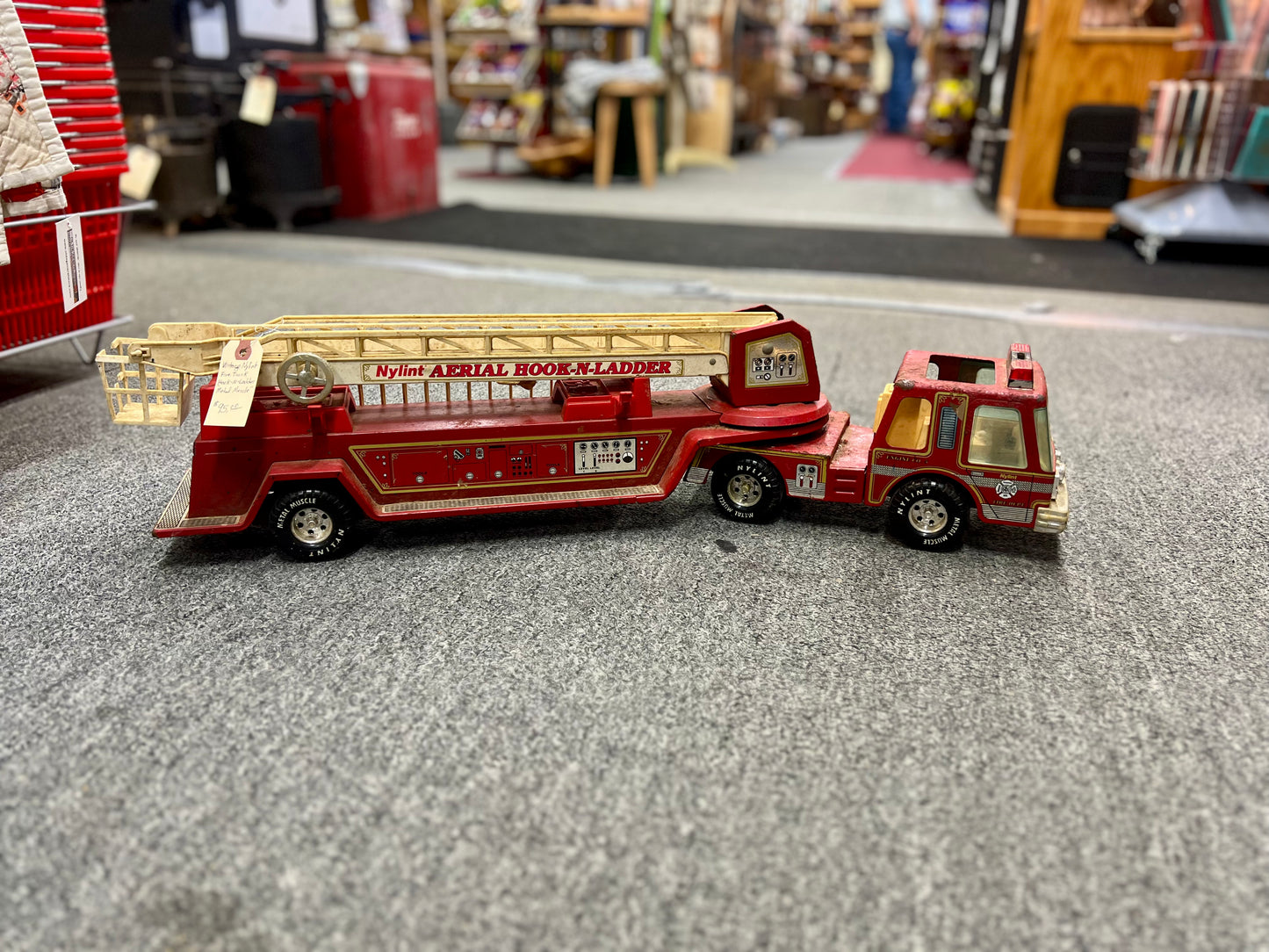 Vintage Nylint Fire Truck Aerial Hook-N-Ladder Metal Muscle